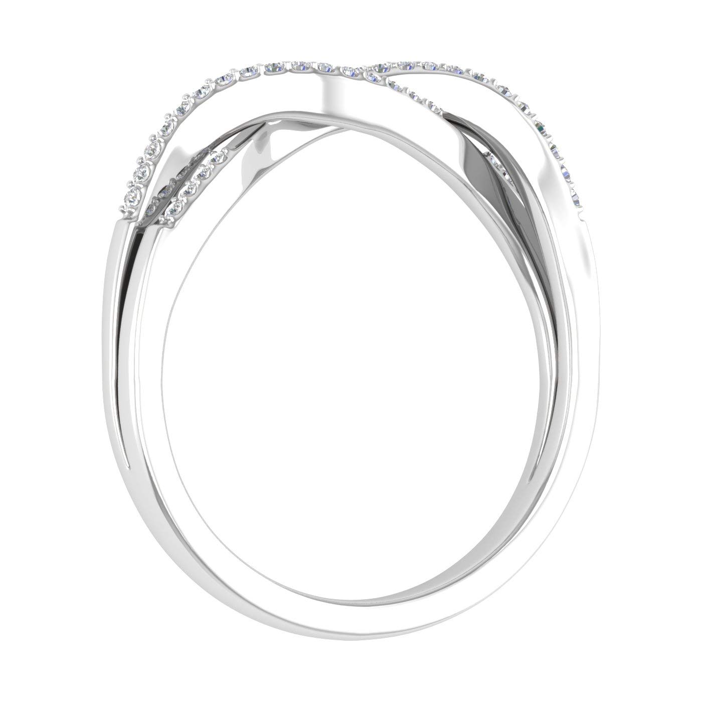 FINEROCK 10K Gold Diamond Twisted Wedding Band Ring for Women - 0.13 Carat IGI Certified Diamond Eternity Ring - Perfect for Engagement, Anniversary & Bridal Jewelry Gifts