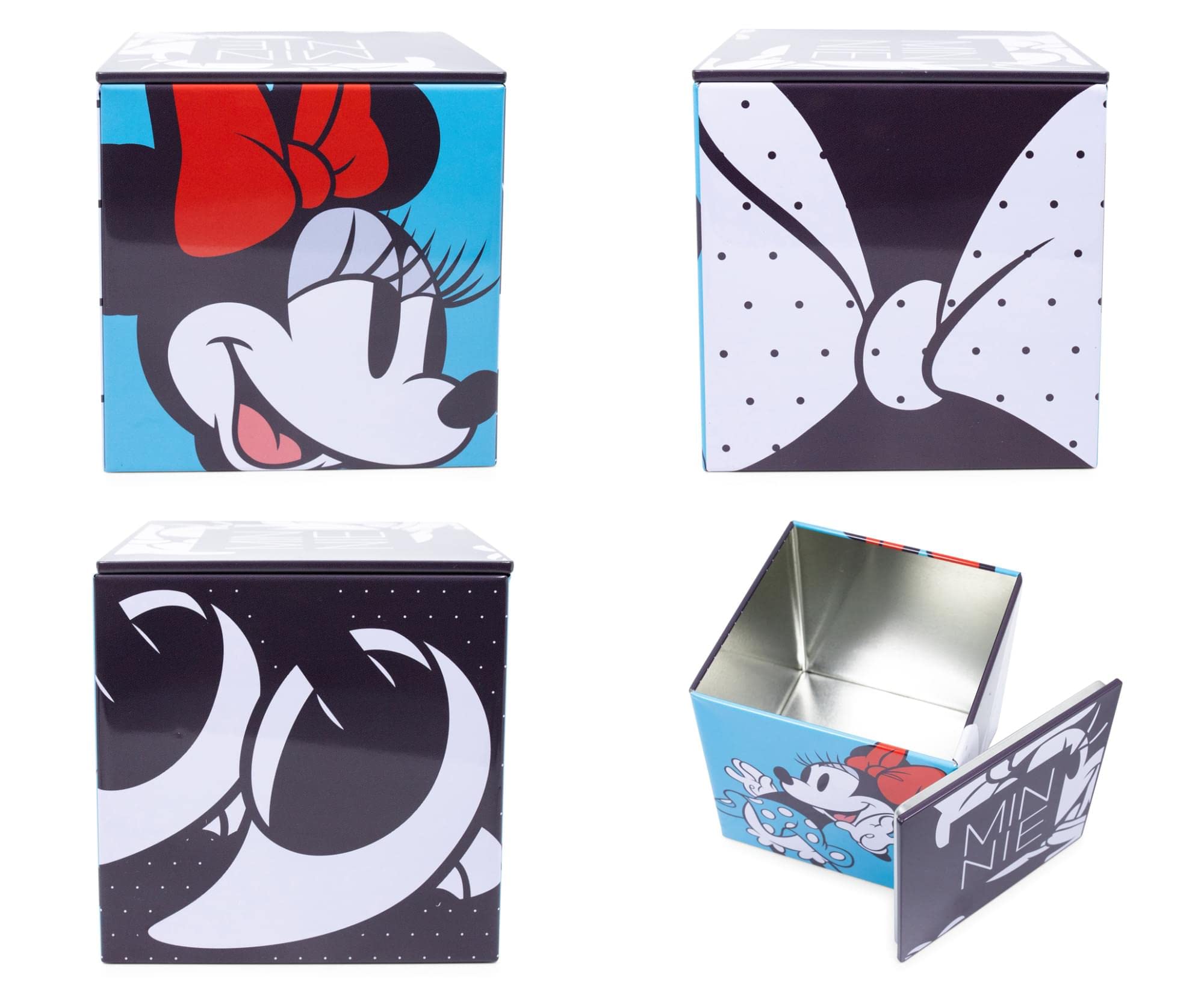 Disney Minnie Mouse 4-Inch Tin Storage Box with Lid | Cute Organizer Cube for Home, Playroom & Closet | Perfect for Collectibles, Toys & Home Decor Accessories | Great Gift for Disney Fans & Kids Room Organization