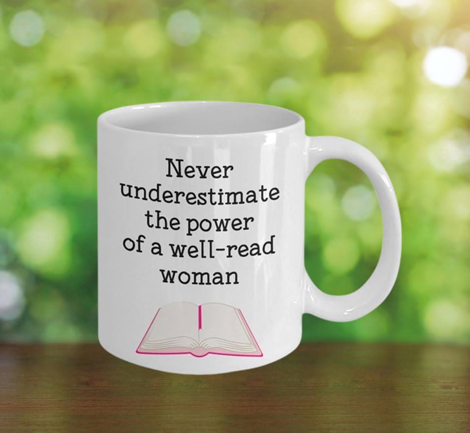 Funny Well Read Woman Mug - Novelty Coffee Tea Hot Cocoa Cup - Perfect Birthday Christmas Anniversary Gift for Book Lovers - Great for Office, Home & Reading Nook
