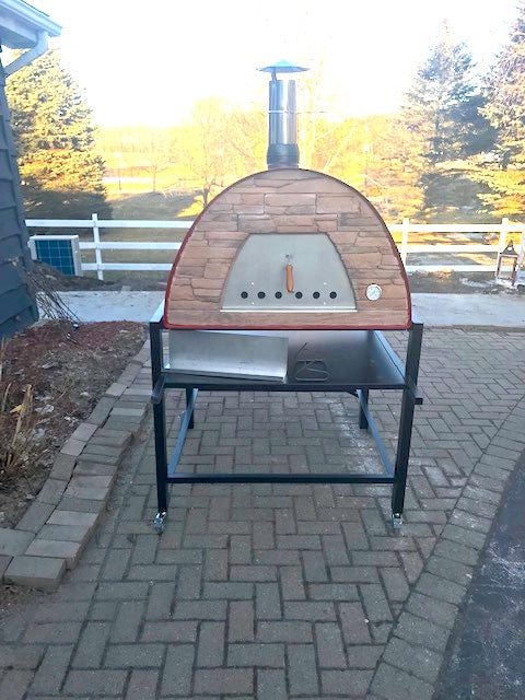 MAXIMUS PRIME Large Portable Pizza Oven - Outdoor Wood Fired Pizza Maker, Stainless Steel & Red Finish - Perfect for Backyard, Camping, Picnics and Tailgating Parties