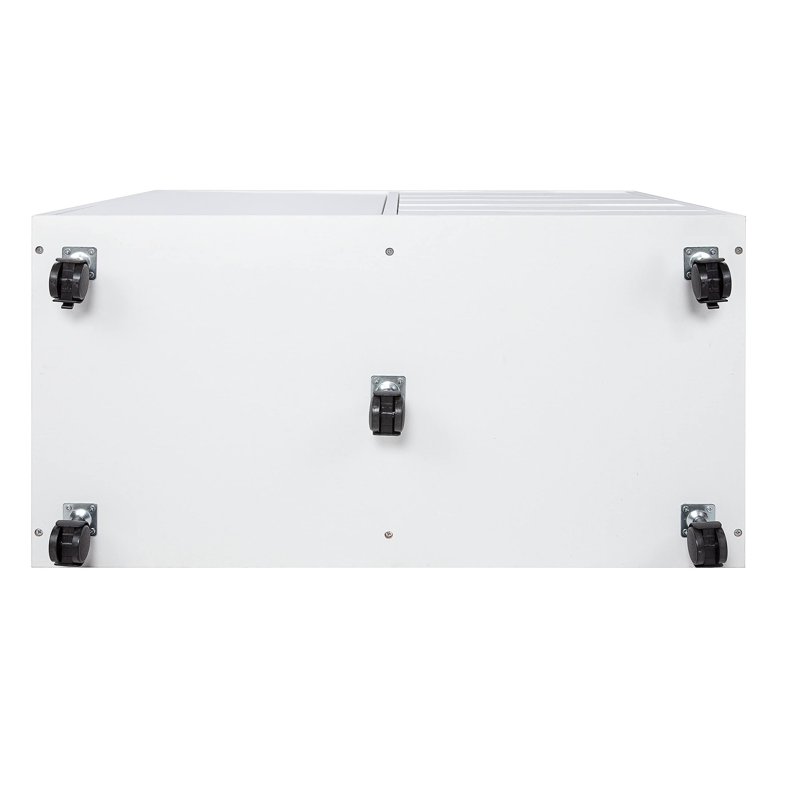 Naomi Home 5-Drawer Tall Dresser with Wheels & Storage Shelves - White, 180 lbs Capacity - Perfect for Bedroom, Closet & Makeup Organization - Modern Space-Saving Storage Solution