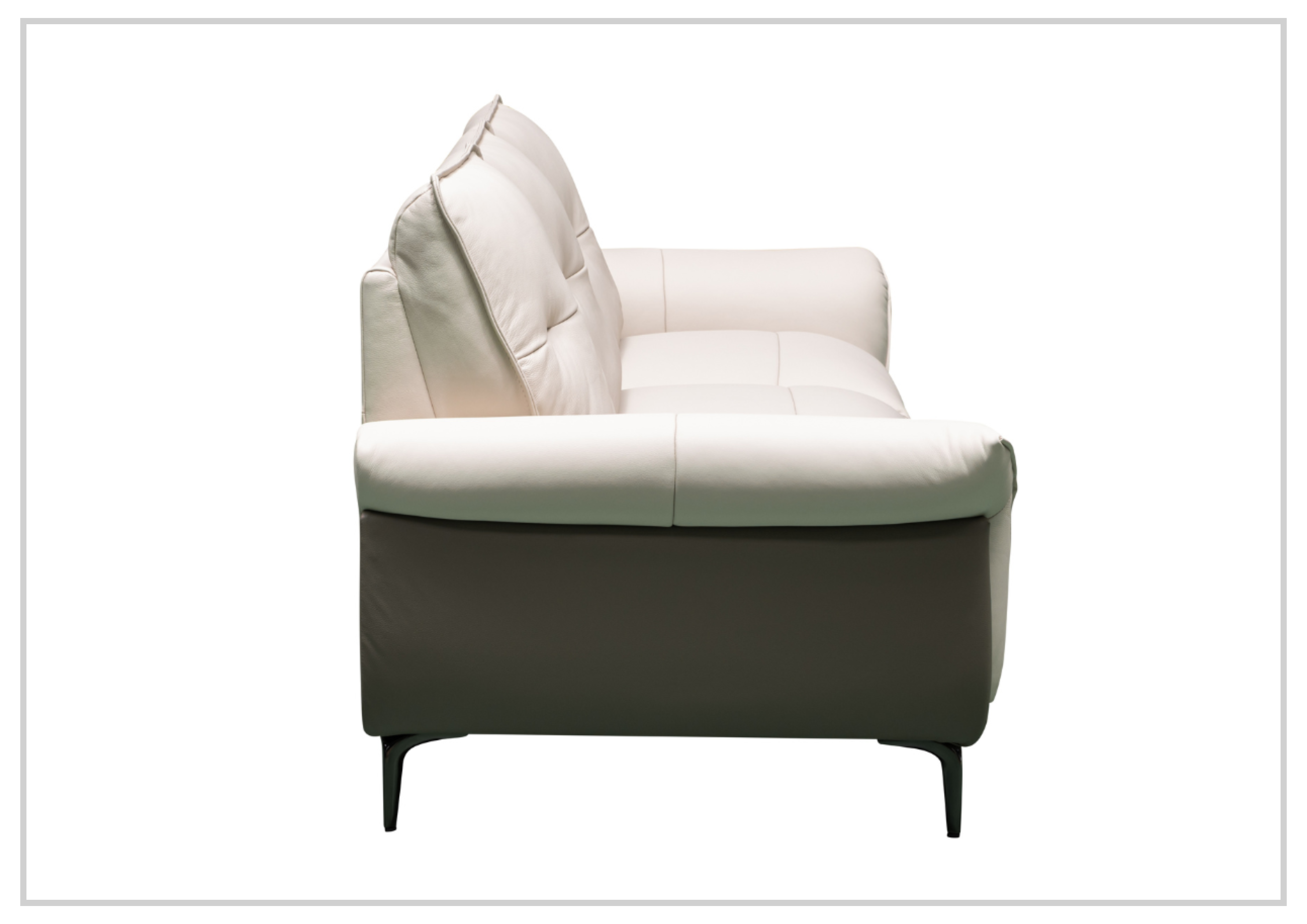 Klaussner Viana Leather Ivory Accent Chair with Feather-Filled Back Cushion - Perfect for Living Room, Office, or Reading Nook