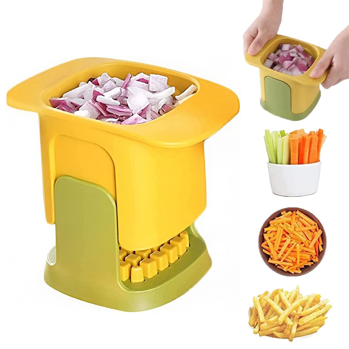 Multi-Function Vegetable Chopper & Dicer - Detachable 8-in-1 Food Slicer for Potatoes, Onions, Carrots, Cucumbers | Perfect for Meal Prep, Salad Making & Quick Cooking