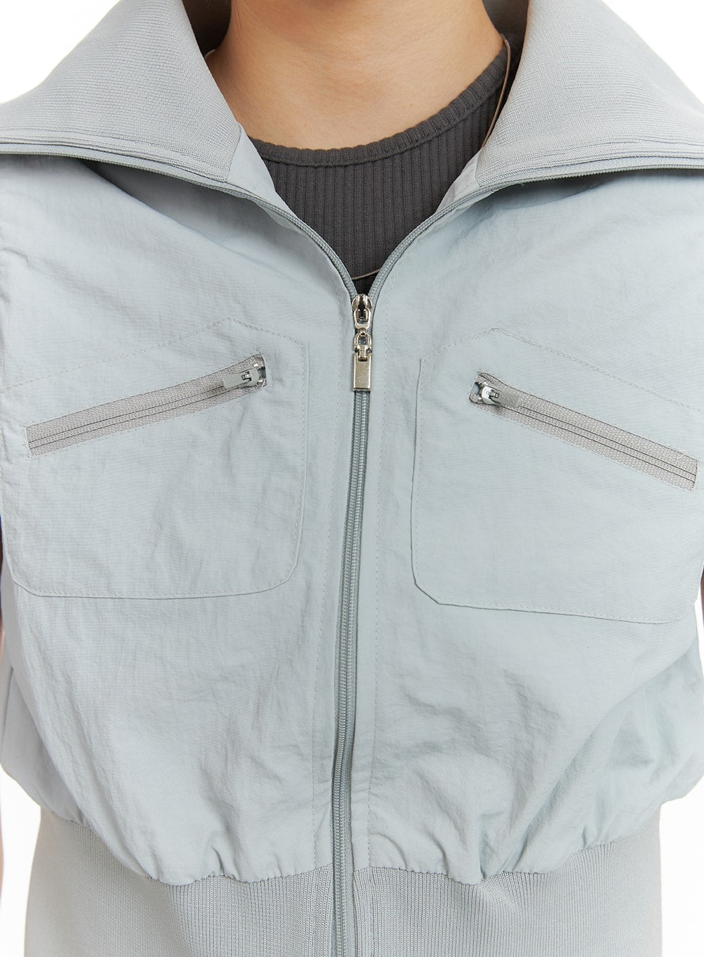 Women's Fashion Crop Wide Collar Vest CM426 - Stylish Layering Piece for Spring & Summer Outfits