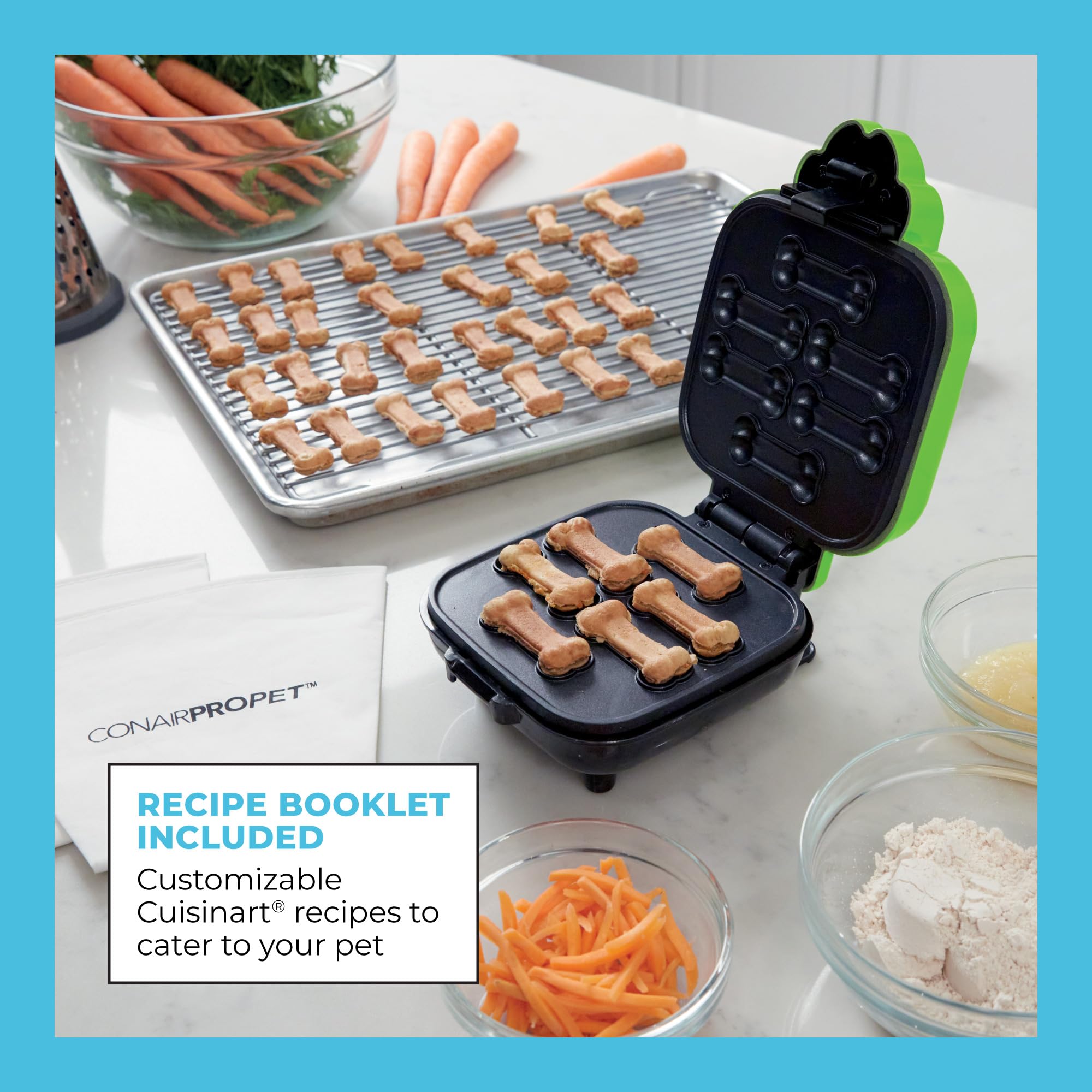 ConairProPet Goodbone Dog Treat Maker - Make 6 Healthy Homemade Dog Treats at Once, Includes Cuisinart Recipe Book for DIY Dog Snacks - Perfect for Training, Rewards & Special Occasions