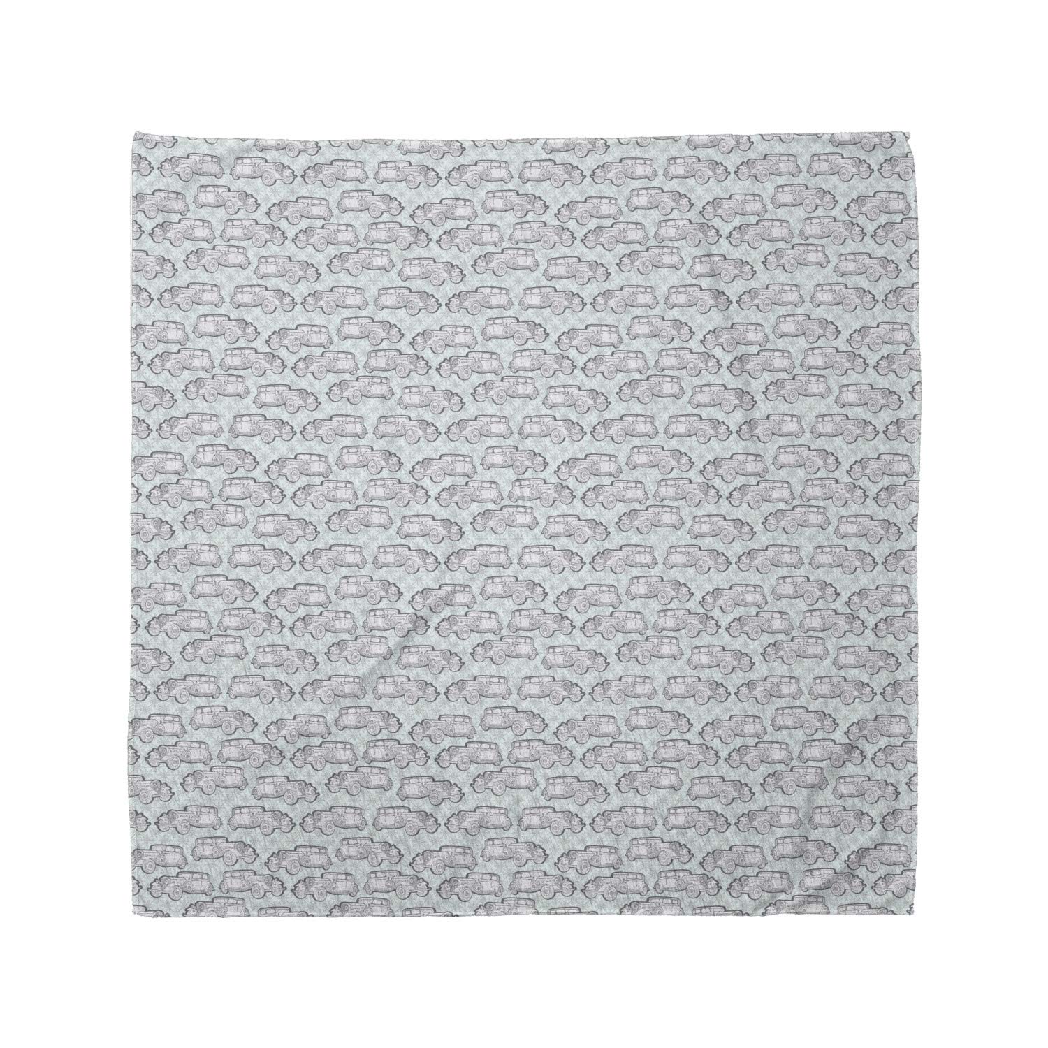 Ambesonne Vintage Bandana - Retro Cars Pattern Unisex Head & Neck Scarf for Men & Women | Perfect for Motorcycle Rides, Outdoor Adventures & Fashion Accessories
