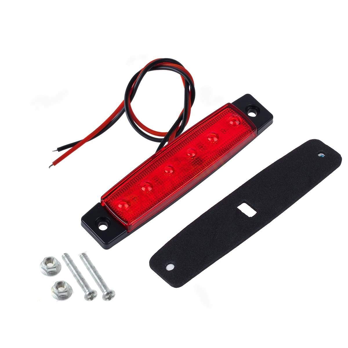 20 Pack 3.8 Inch Amber/Red LED Clearance Lights - Waterproof Side Marker Lights for Truck, Trailer, RV, Van - DOT Approved Turn Signal & Parking Brake Lights - Perfect for Night Driving & Road Safety