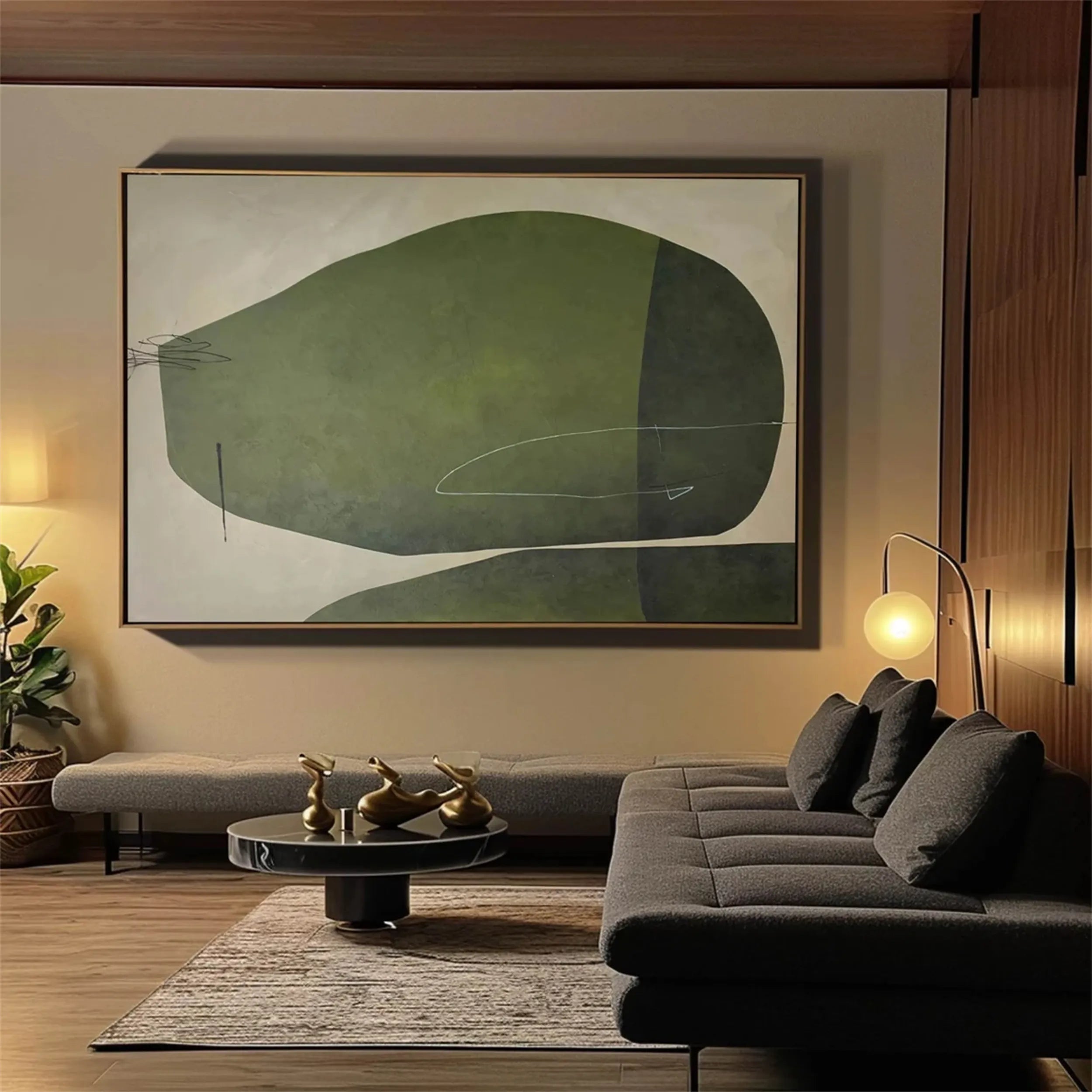 Blue & Green Abstract Wall Art Print #BG029 - Modern Canvas Painting for Living Room, Bedroom & Office Decor