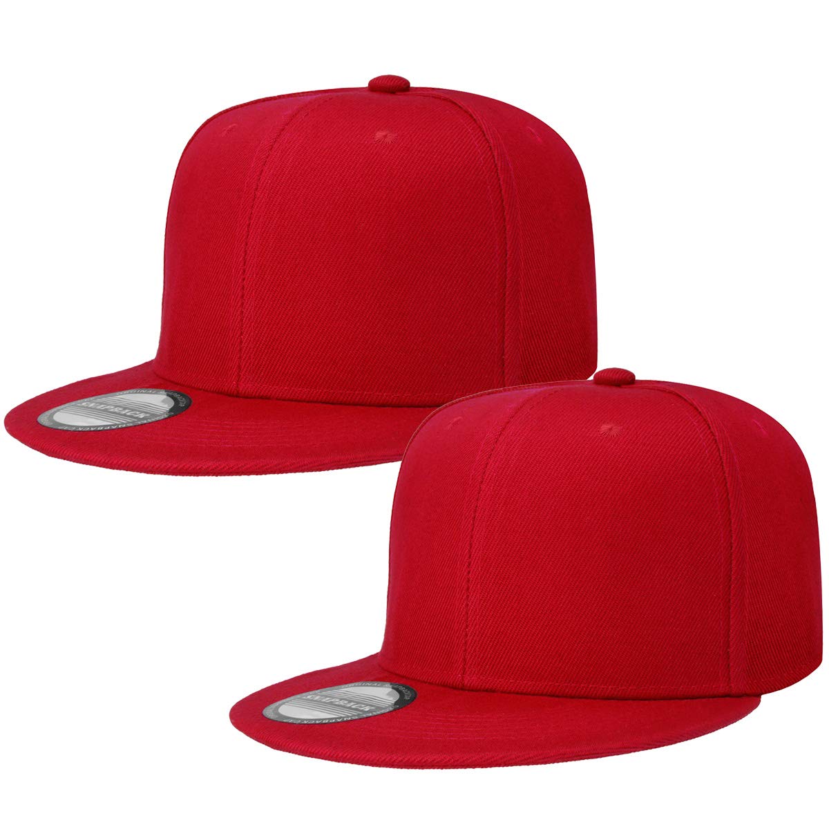 Falari 2-Pack Classic Snapback Hats - Adjustable Flat Bill Blank Solid Color Baseball Caps for Men & Women | Hip Hop Streetwear, Casual Outfits & Sports Events