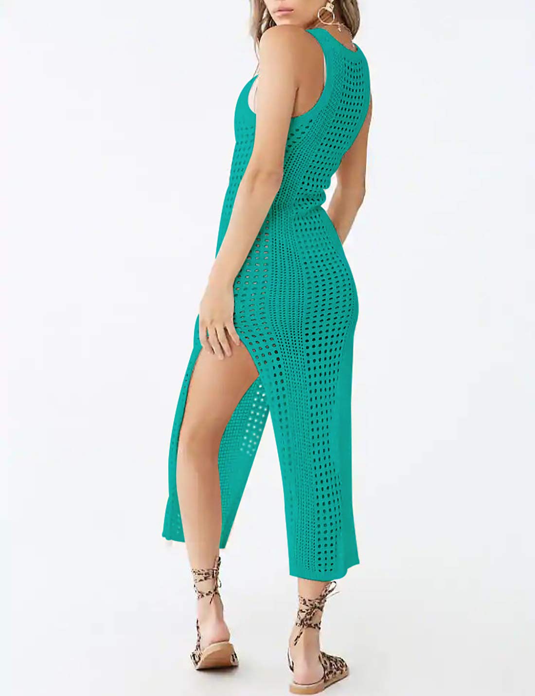 AILUNSNIKA Women's Crochet Cover Up Dress - Hollow Out Swimsuit Cover Up, Long Beach Crochet Dress for Summer, Boho Chic Beachwear for Pool, Vacation & Resort Wear