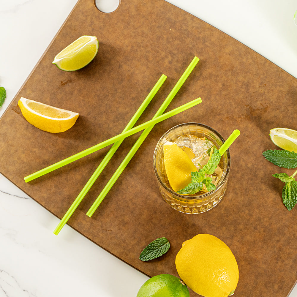 Eco-Friendly Compostable PLA/PBAT Plastic Straws - 8 1/4 Inch, 100 Count Box | Biodegradable Drinking Straws for Restaurants, Parties & Home Use