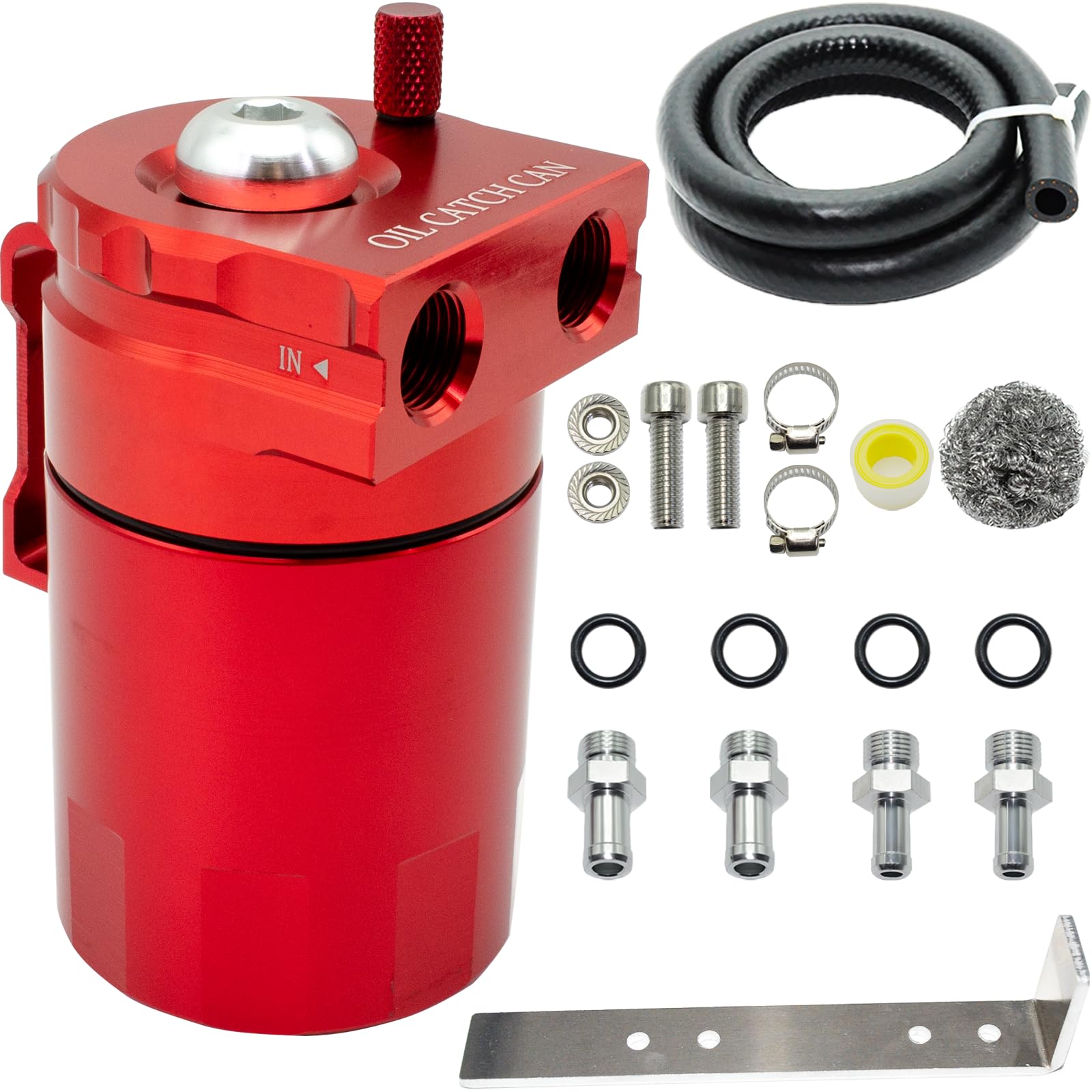 Universal Aluminum Oil Catch Can with Baffle - 300ml Oil Separator & Reservoir Tank for Engine Protection - Perfect for Performance Cars, Trucks & Off-Road Vehicles