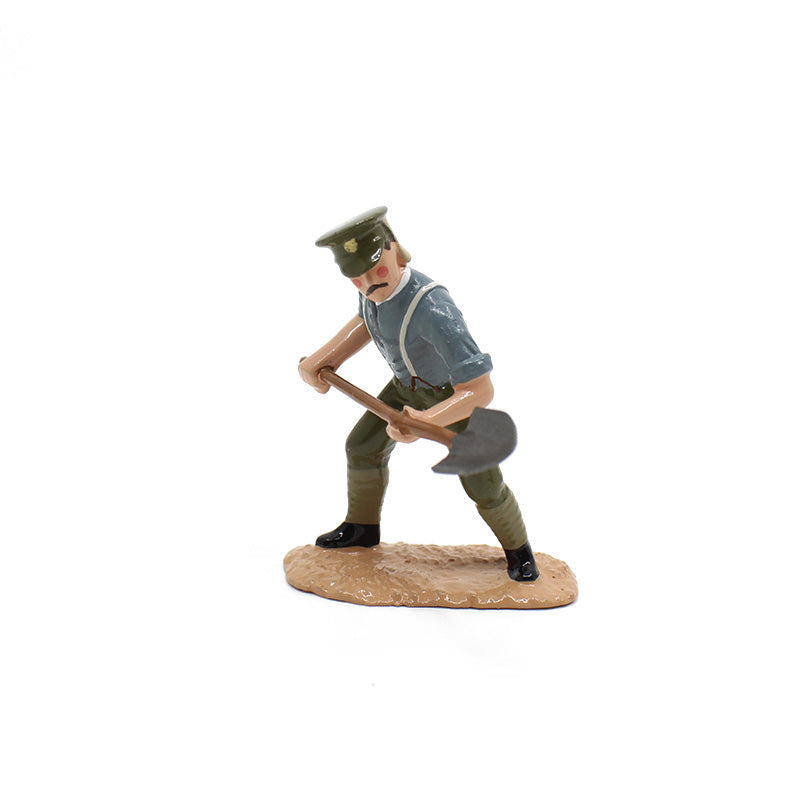 Original WWII New Zealand Working Party Soldier Action Figure with Entrenching Shovel - Military Collectible for History Enthusiasts & Diorama Scenes