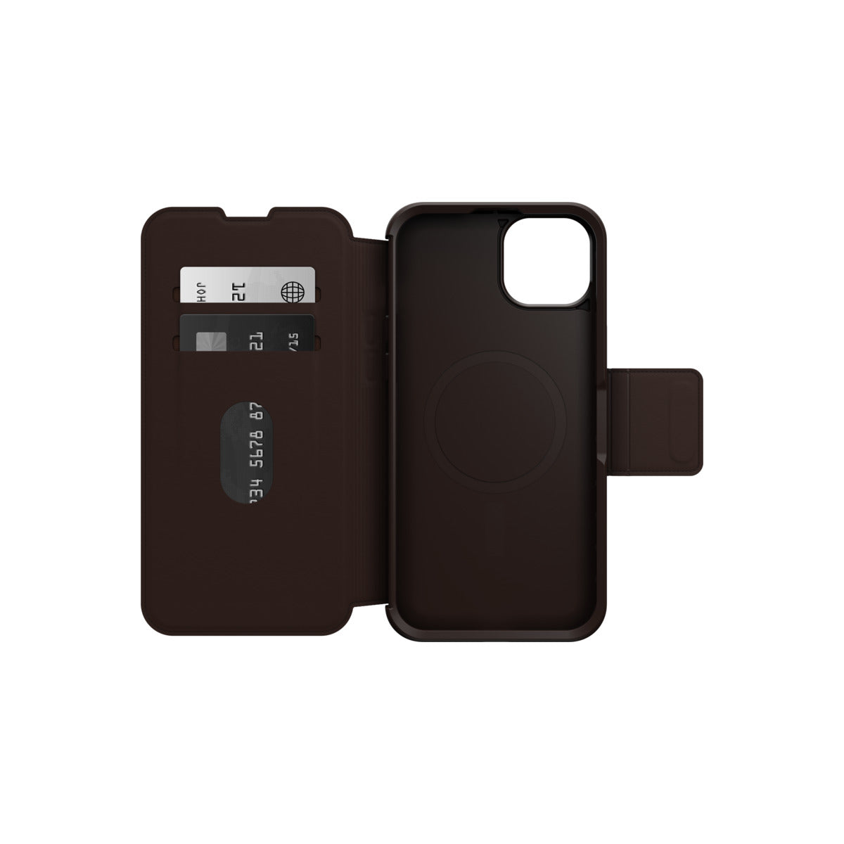 OtterBox Strada Series MagSafe Compatible Case for iPhone 15 Plus - Premium Leather Wallet & Protective Cover for Everyday Use & Business Travel