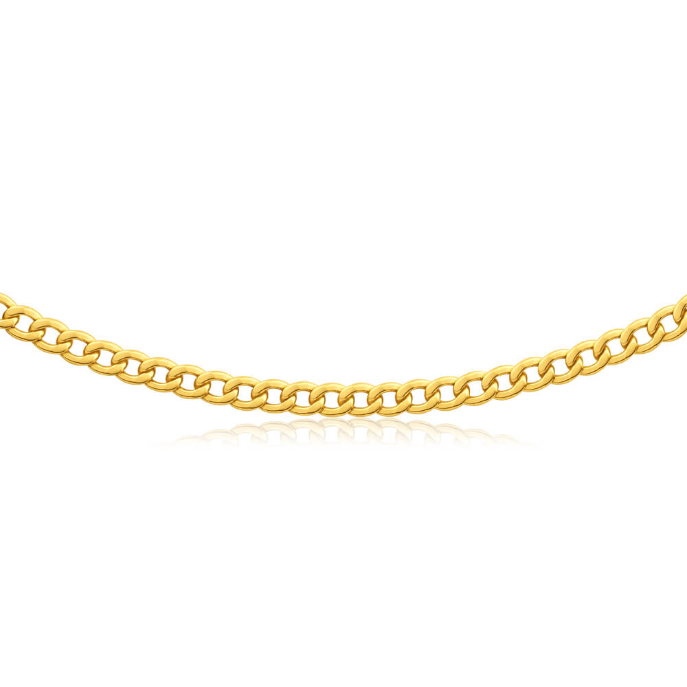 9ct Superb Yellow Gold Copper Filled Curb Chain - Stylish Unisex Jewelry for Everyday Wear & Special Occasions