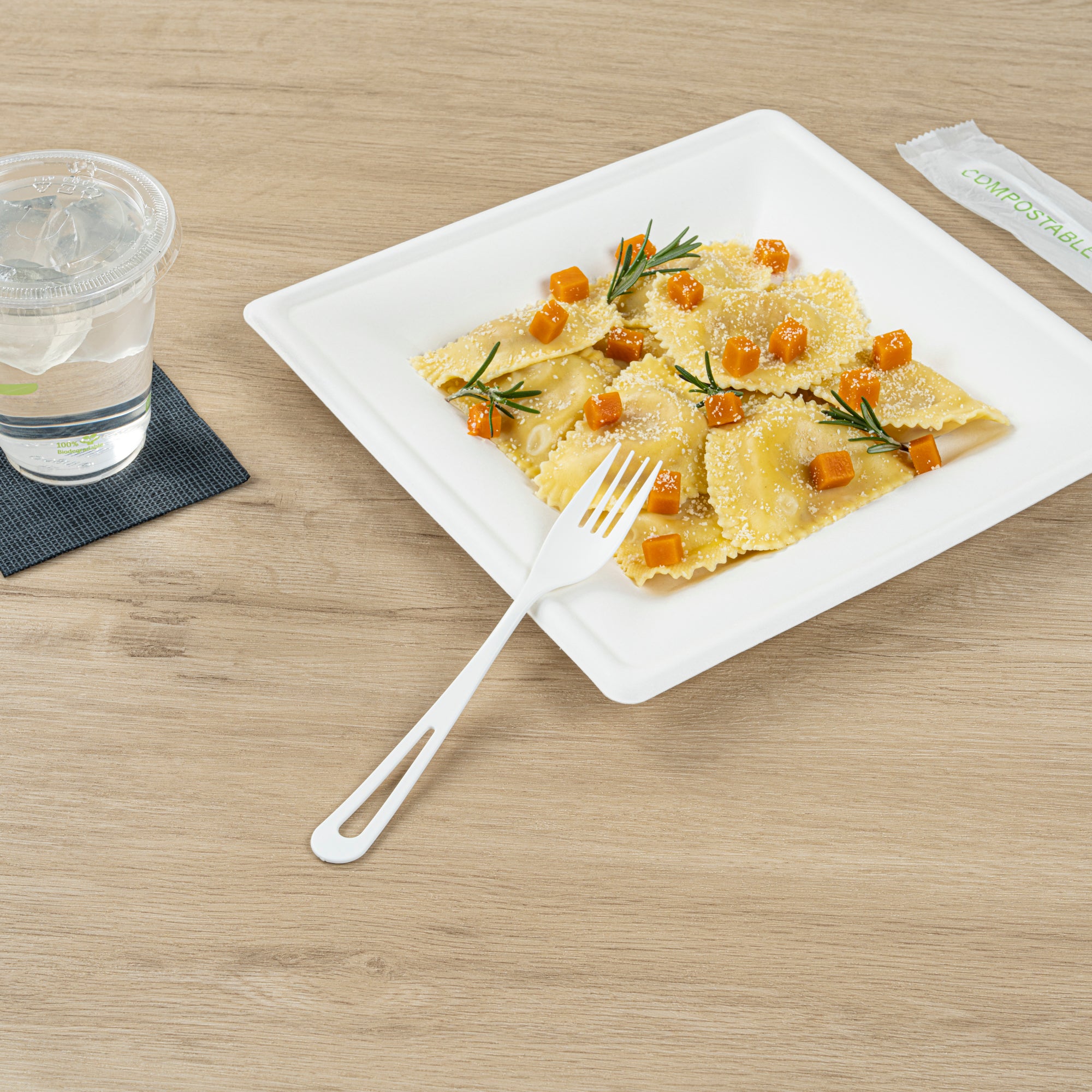 Eco-Friendly Compostable White CPLA Plastic Forks - 250 Count Box | Heat Resistant, Biodegradable Cutlery for Parties, Picnics & Catering Events