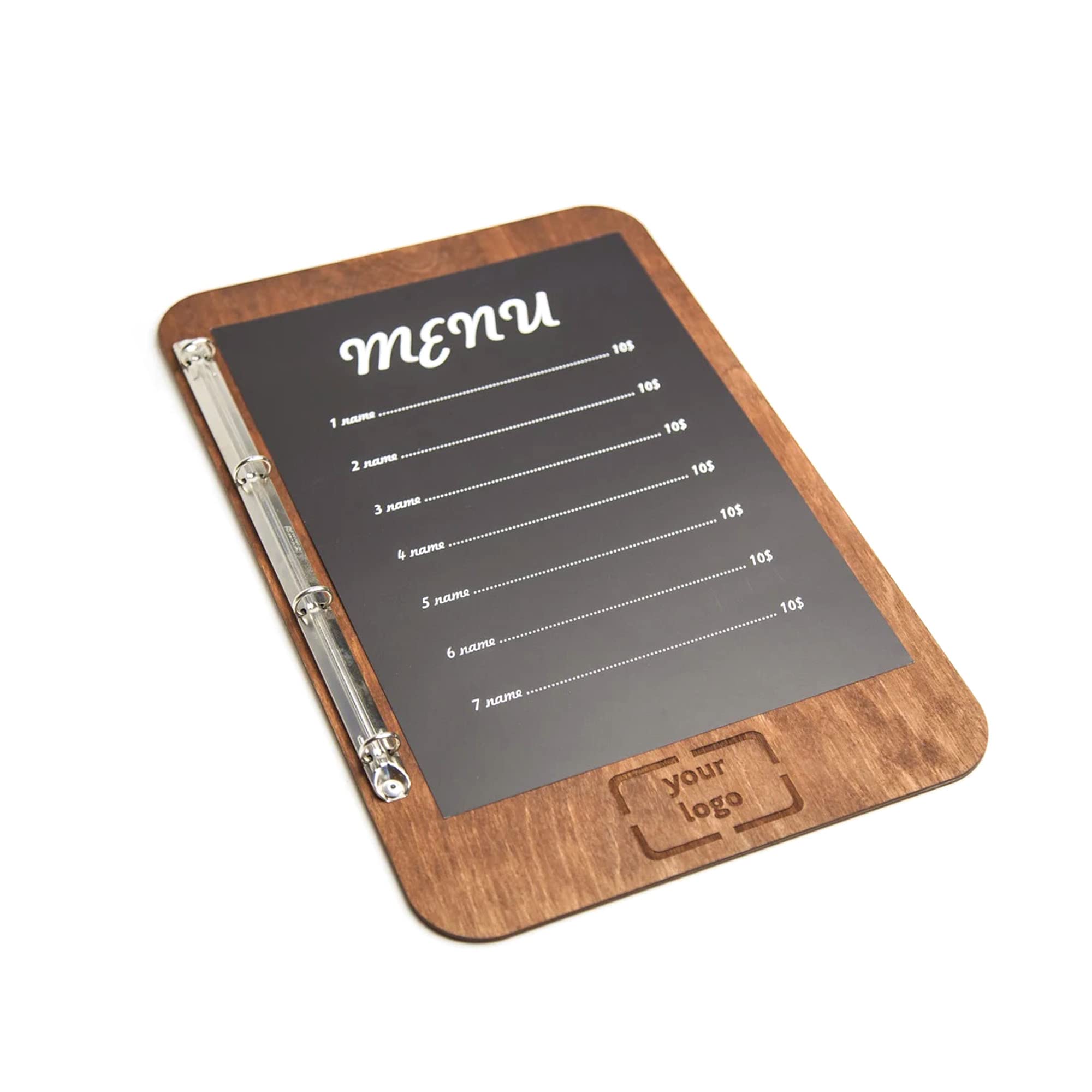 Personalized Menu Holder & Guest Book - A5 Letter Paper Size with Free Engraving - Perfect for Restaurants, Cafés & Wedding Receptions
