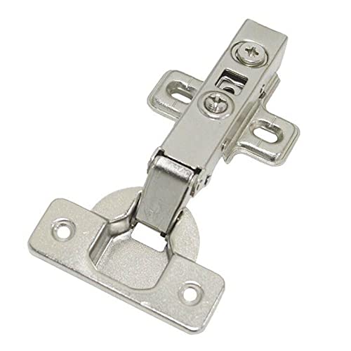 20 Pack Soft Close Cabinet Hinges 35mm - Self Closing Kitchen Cupboard Door Hinges with Screws for Home Improvement, Flush Mount Plate (Ideal for Kitchen Cabinets, Wardrobes, Storage Units)