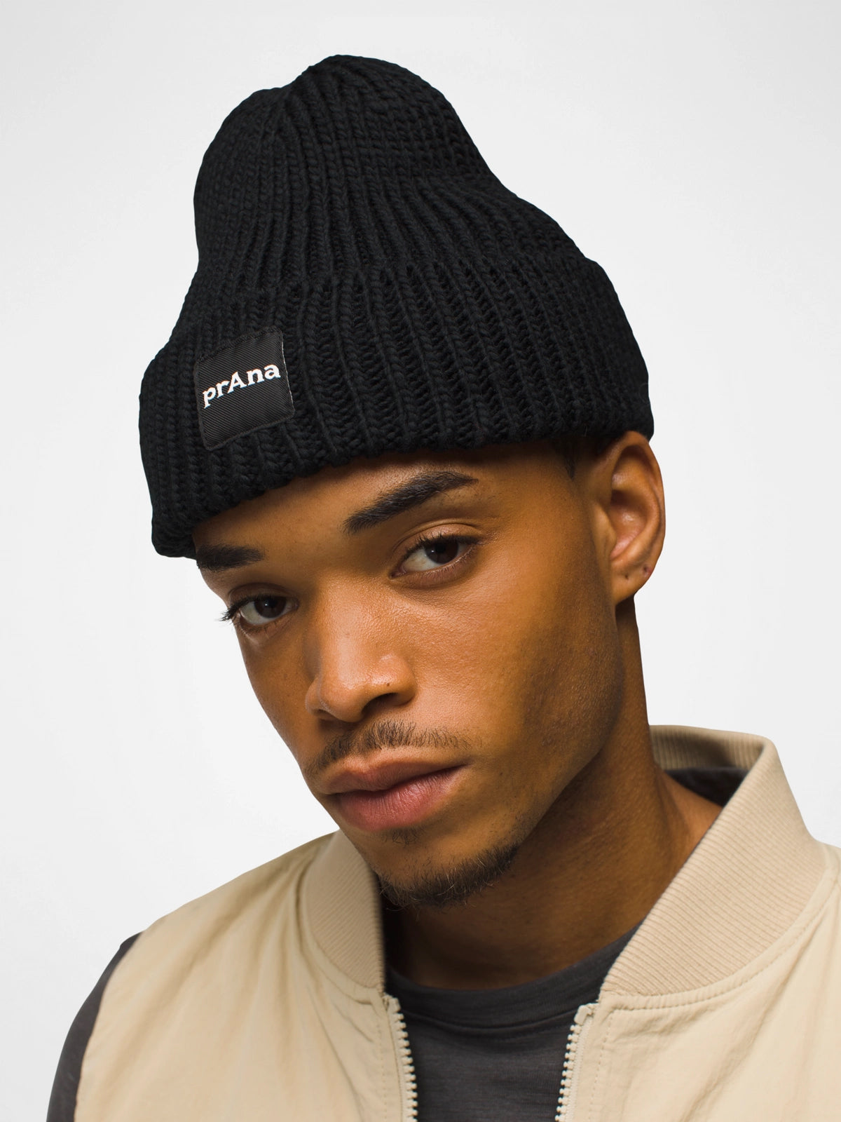 prAna Logo Beanie - Soft Winter Knit Hat for Men & Women - Black - Perfect for Skiing, Hiking & Outdoor Activities