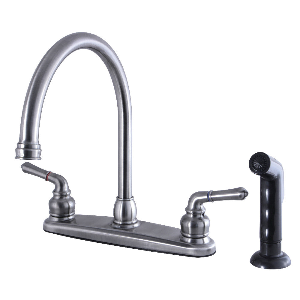 Kingston Brass FB795SP Magellan 8-Inch Centerset Kitchen Faucet with Pull-Out Sprayer - Perfect for Modern Farmhouse & Small Kitchen Sinks