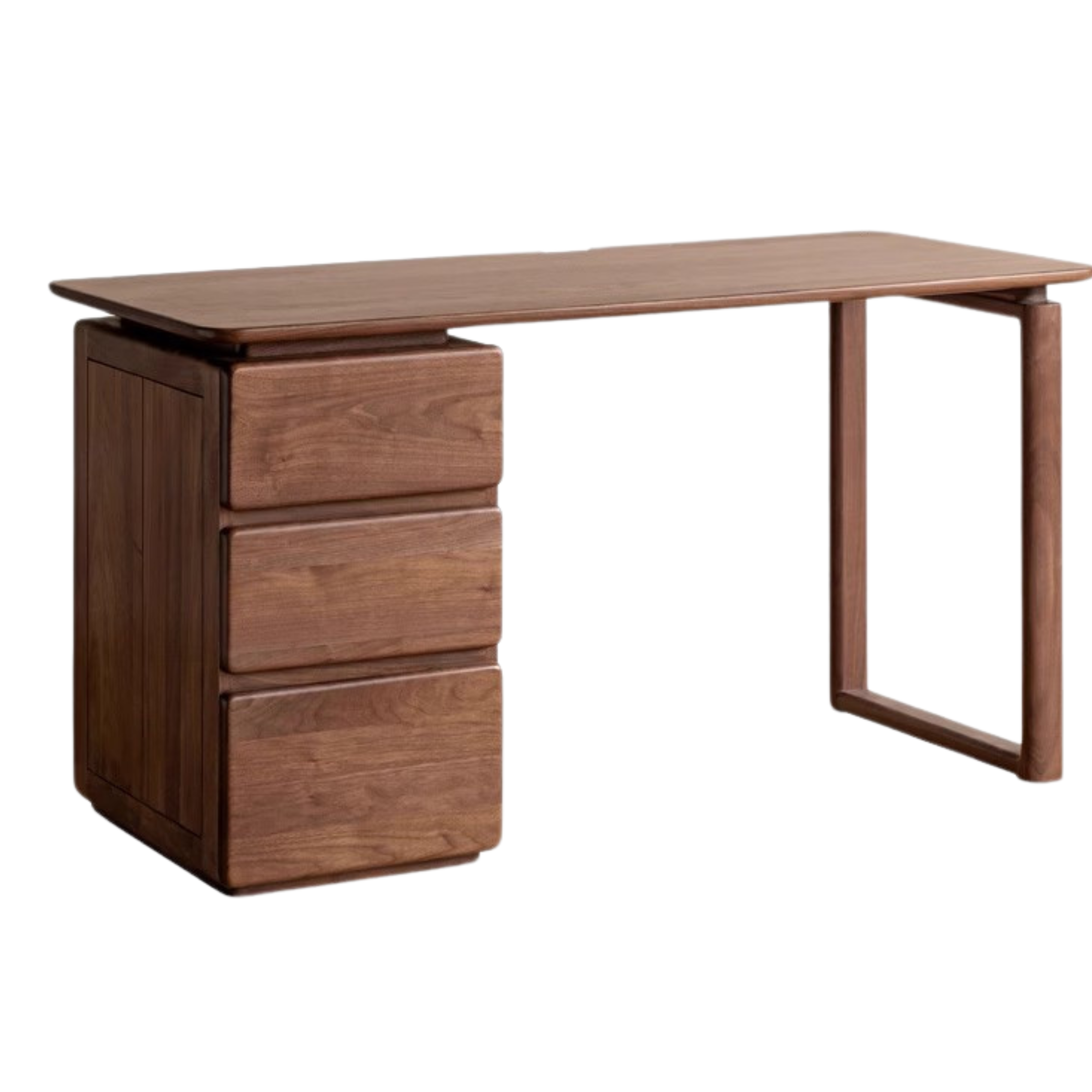 Premium Black Walnut & Ash Solid Wood Desk with 3 Drawers - Modern Home Office Writing Table for Study, Work & Remote Workspace