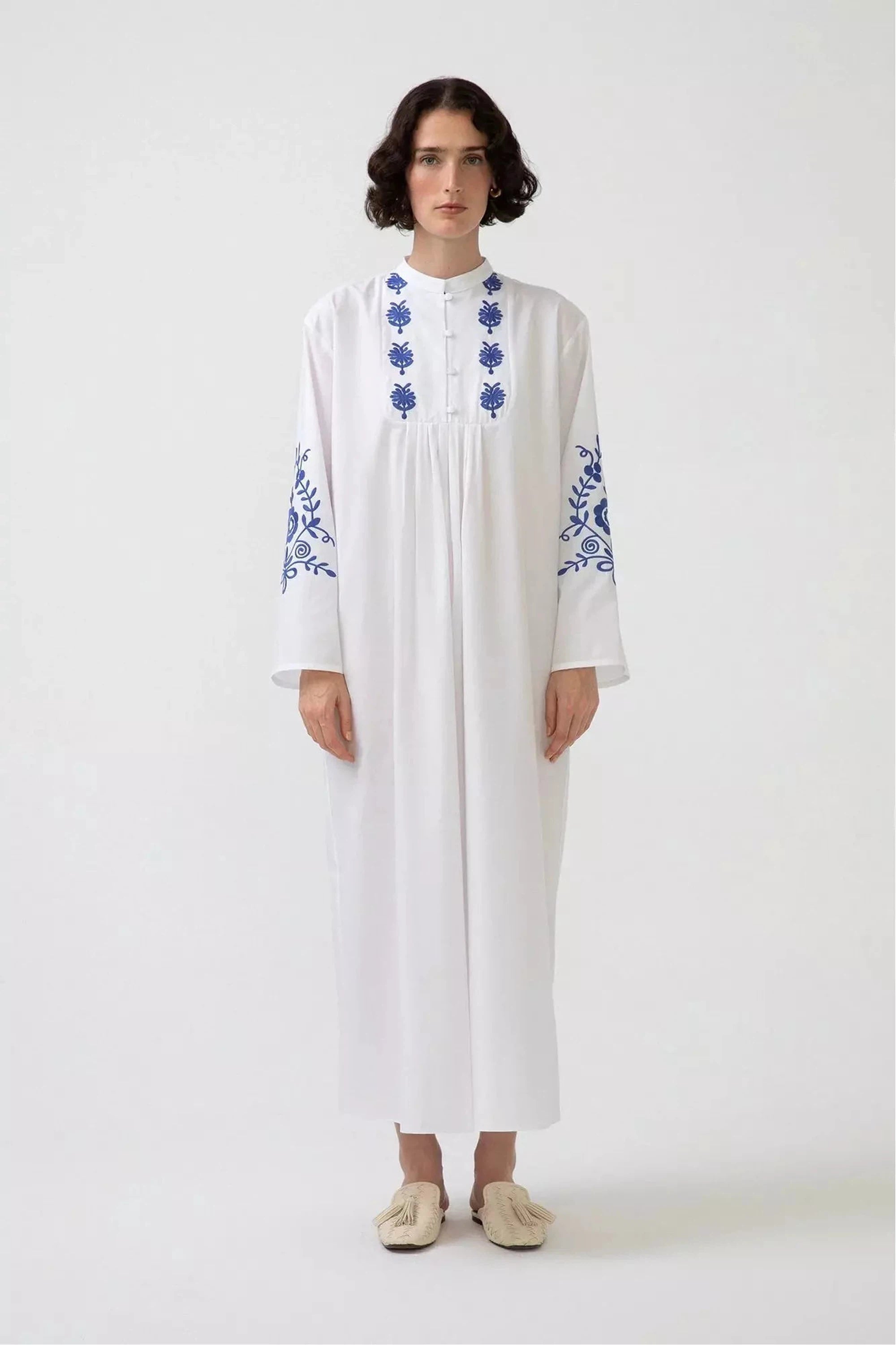Zara Women's White Embroidered Long Sleeve Dress - Elegant Floral Lace Party Dress for Wedding, Cocktail & Special Occasions