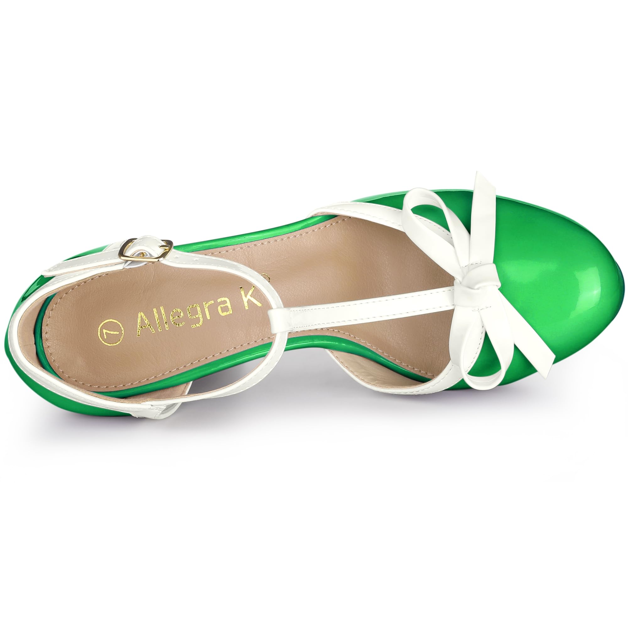 Allegra K Women's Platform Bow T-Strap Chunky Heel Pumps - Elegant Dress Shoes for Weddings, Parties & Office Wear