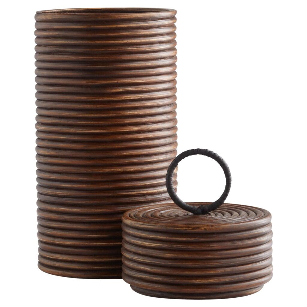 Cyan Design 11719 Papeete Large Brown Canister Set - Elegant Kitchen Storage for Flour, Sugar & Coffee - Perfect for Pantry Organization & Home Decor
