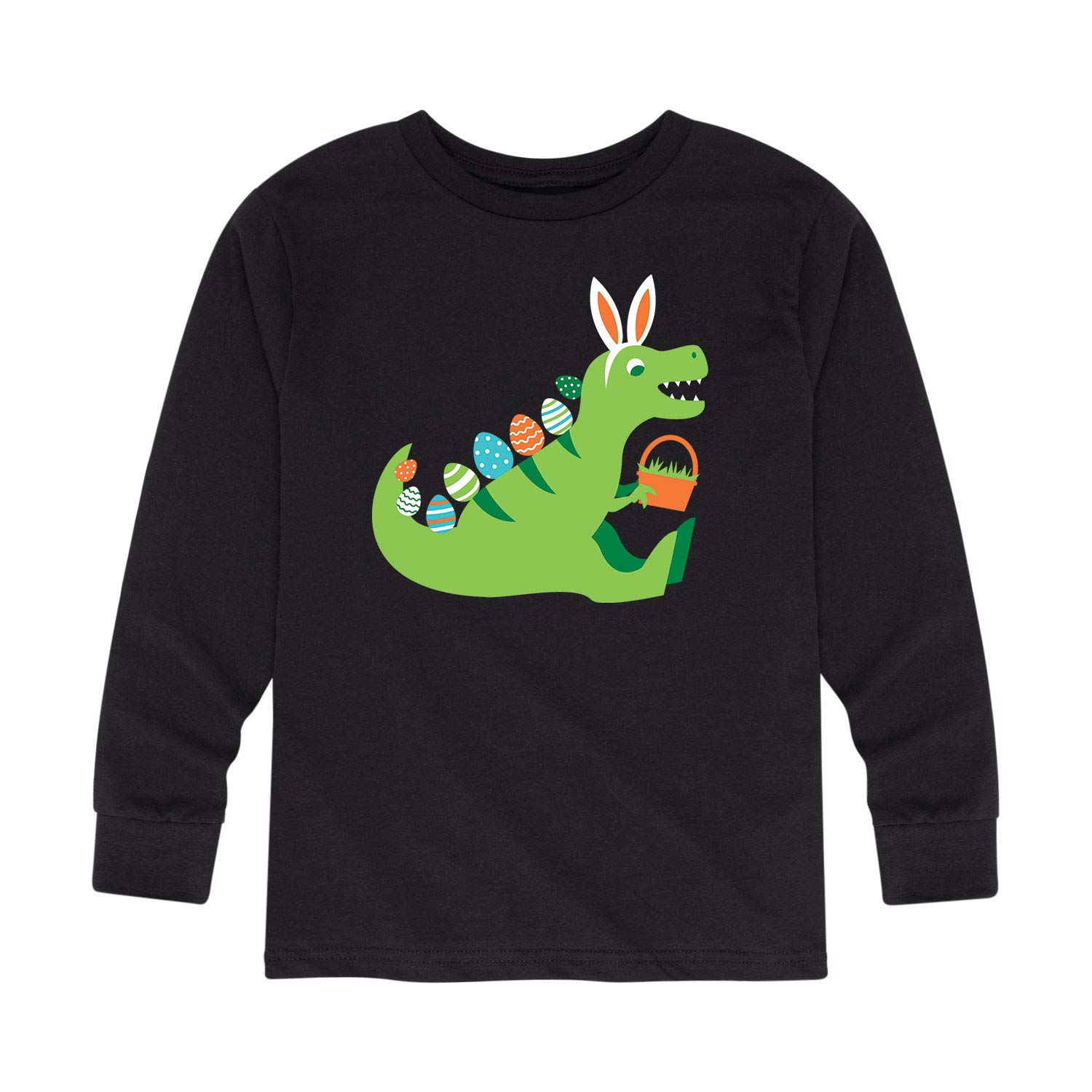 Easter Dinosaur Kids Long Sleeve T-Shirt - Cute Dino Graphic Tee for Boys & Girls - Soft Cotton Playwear for Easter Egg Hunts & Spring Activities
