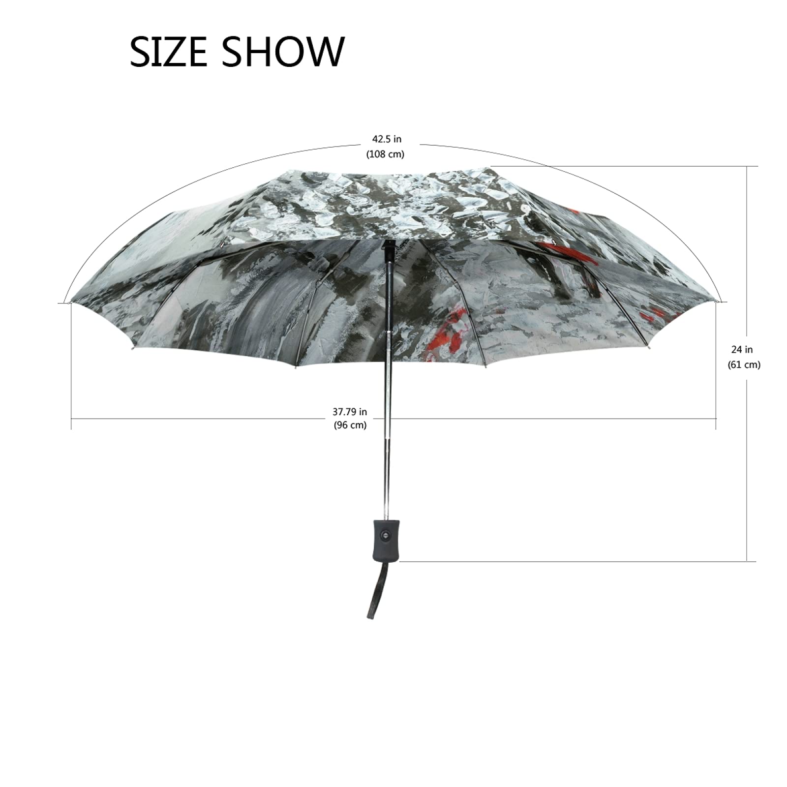 London Street Big Ben Couple with Red Umbrella - Auto Open/Close Folding Umbrella, Strong Windproof Travel Rain Umbrella, Portable Automatic Compact Sun Parasol for Men & Women - Perfect for Travel, Commuting, and Outdoor Activities