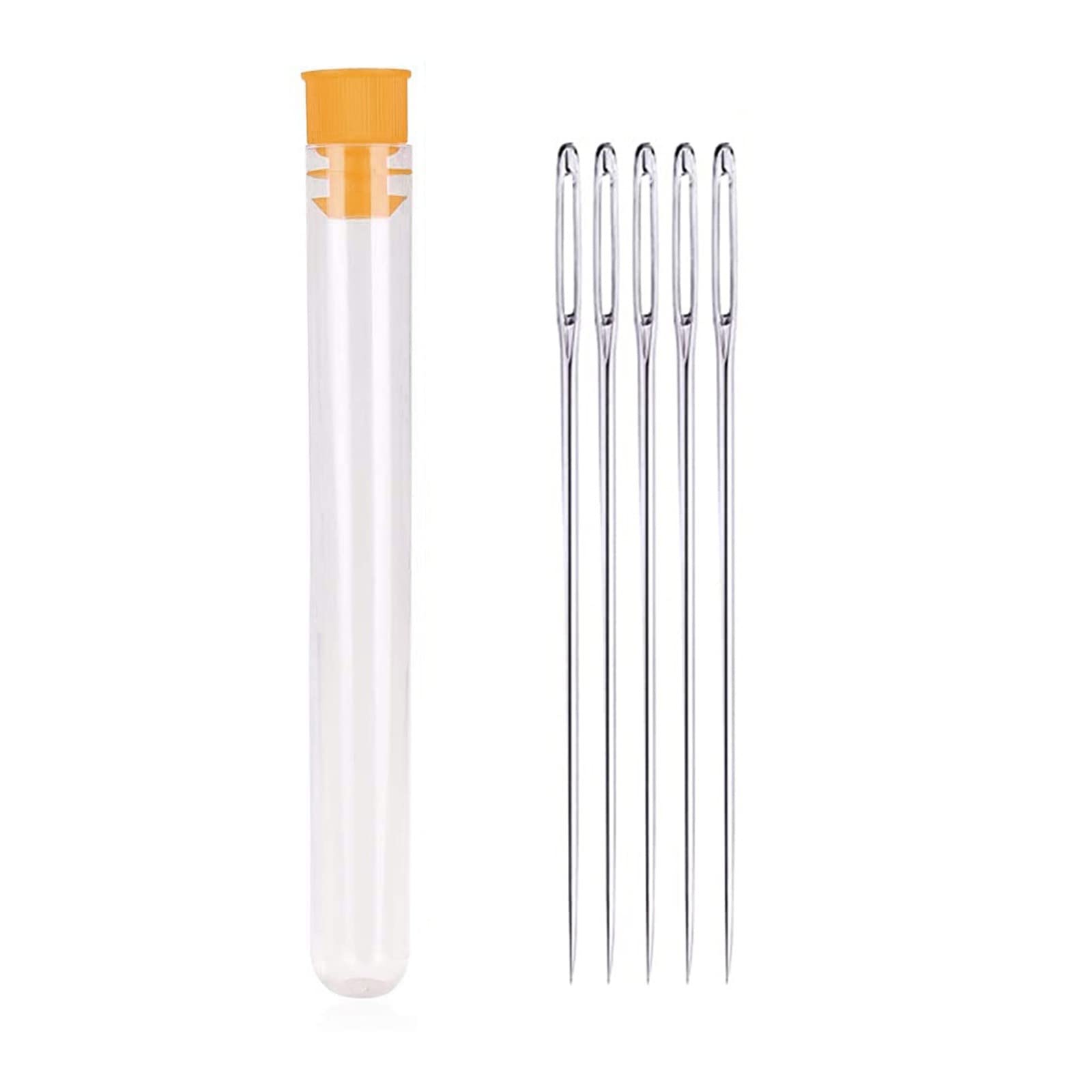 5PCS Large Eye Embroidery Needles for Hand Sewing, Machine Sewing, Crafts & Carpet - Universal Size D - Perfect for DIY Projects, Quilting, and Fabric Repair