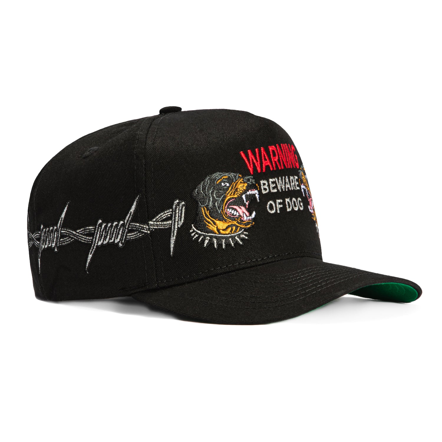 Field Grade Beware of Rotty Snapback Hat - Black | Adjustable Dad Hat for Men & Women | Perfect for Streetwear, Skateboarding & Outdoor Activities
