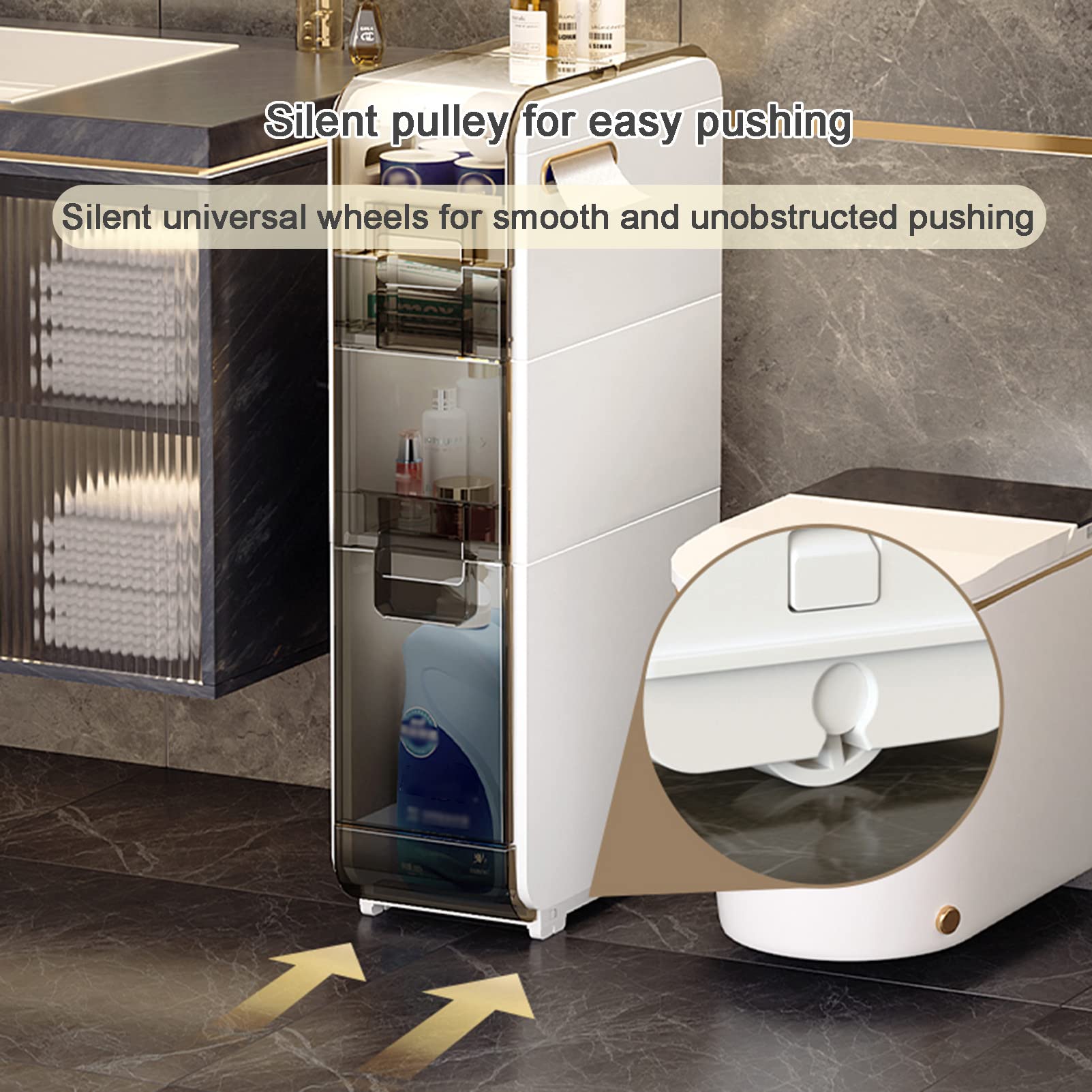 White Bathroom Storage Cabinet with Drawer - Space Saving Toilet Paper Organizer for Small Bathrooms & Corners | Perfect for Apartments, Powder Rooms & RV Bathrooms