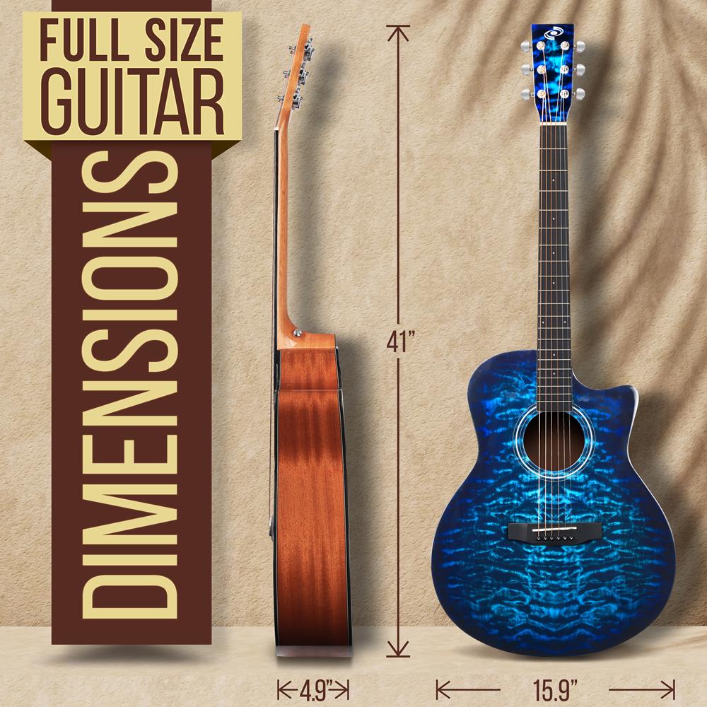 Best Acoustic Guitar Kit for Beginners - Full Starter Set with Case, Tuner & Accessories - Perfect for Home Practice, Camping & Outdoor Performances