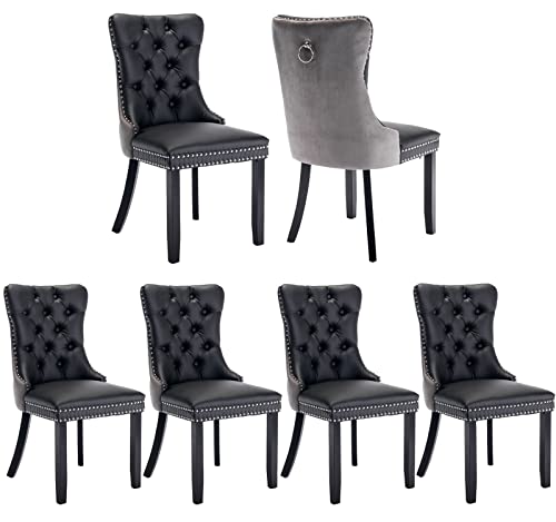 Black Pu & Grey Velvet