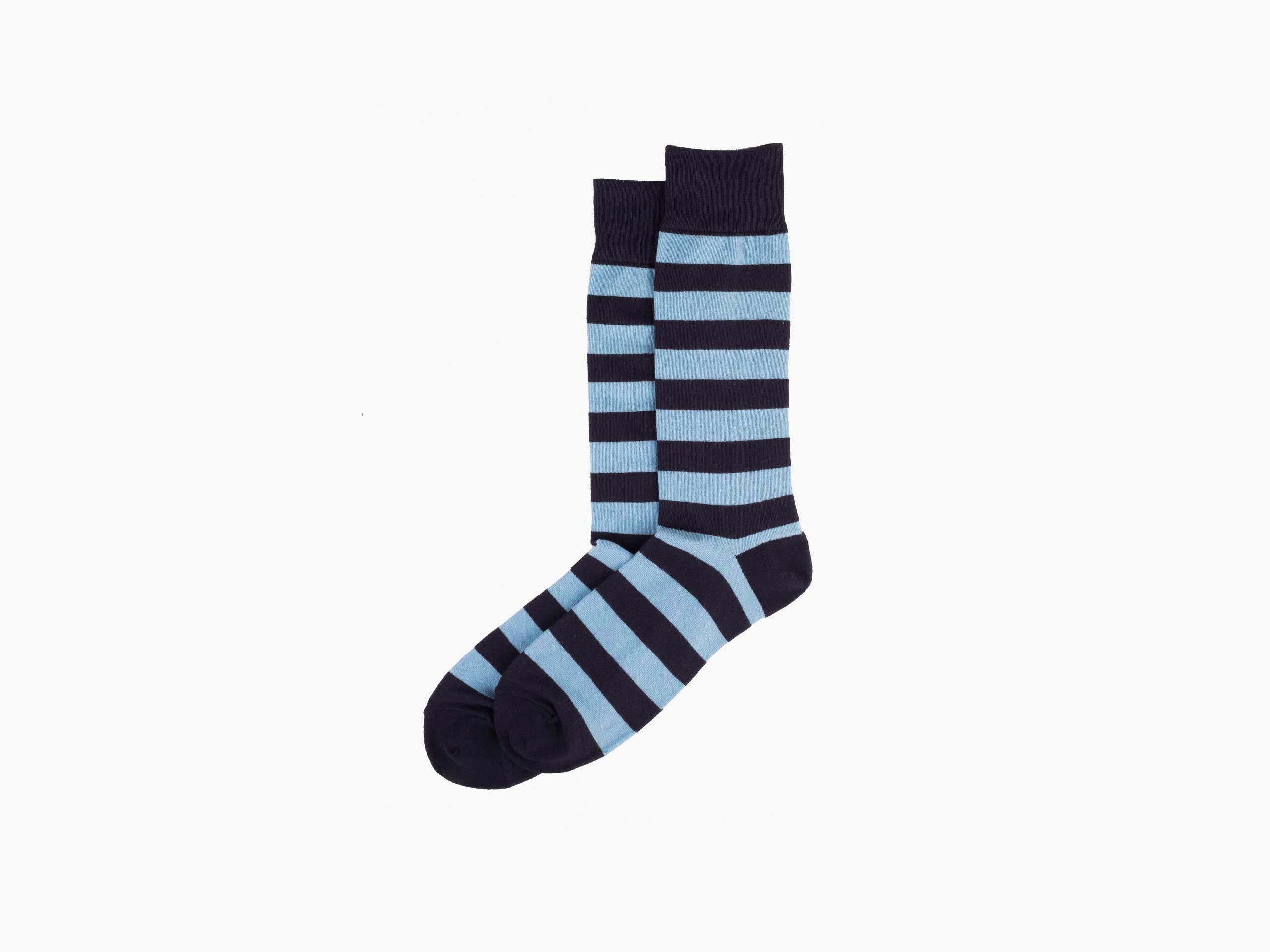Ripe Stripe Navy Blue and Light Blue Striped T-Shirt for Men - Casual Comfort Fit Cotton Tee - Perfect for Everyday Wear, Outings, and Relaxing at Home