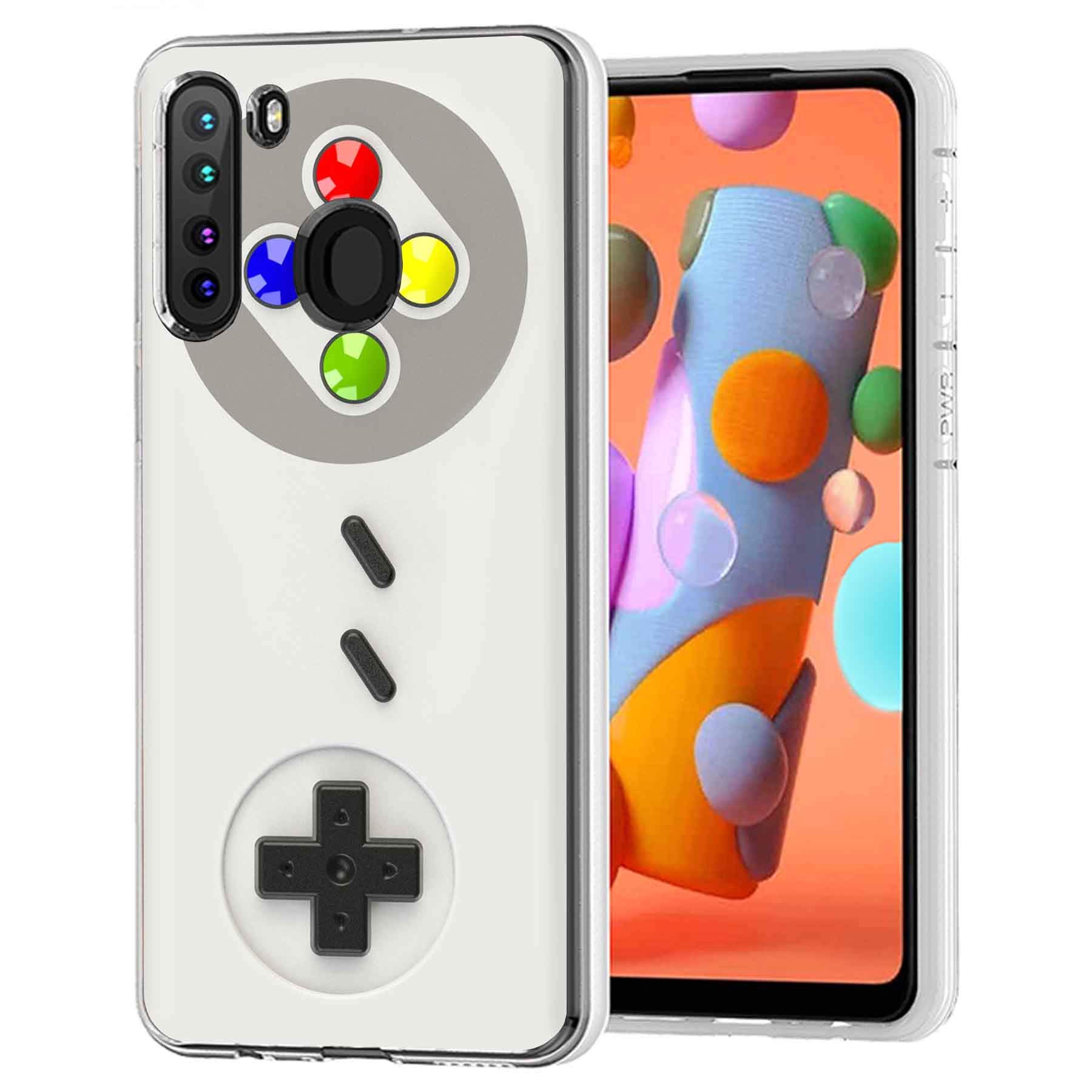 Clear TPU Phone Case for Samsung Galaxy A21 SM-A215U - Gameboy Print Lightweight Flexible Soft Touch Anti-Scratch Protective Cover | Designed in USA | Perfect for Gaming, Daily Use & Travel Protection
