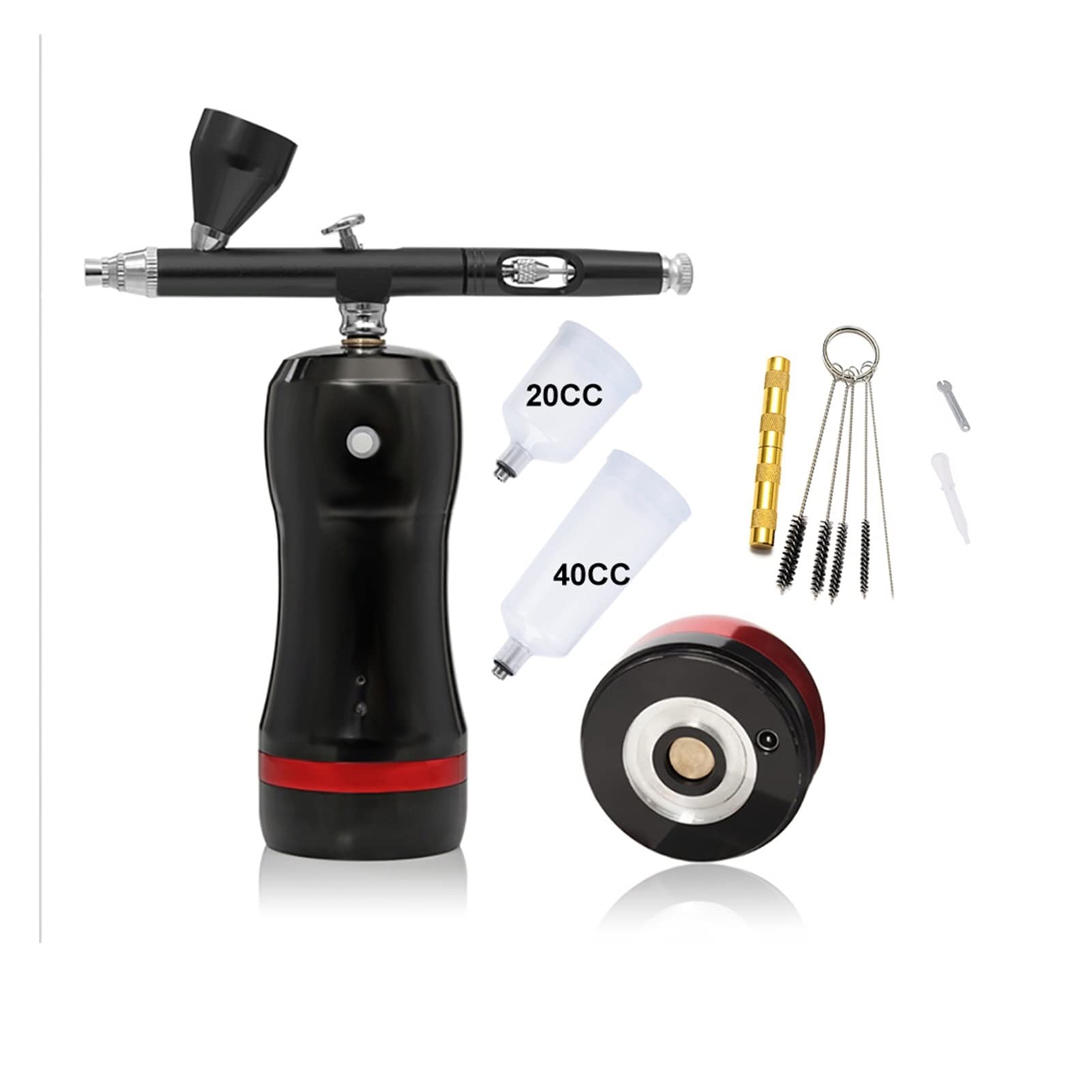 Professional Smart Airbrush Kit with High-Pressure Compressor - Oxygen Spray Gun for Tattoo, Beauty Salon, Nail Art & Auto Repair - Mineral Cosmetics & Painting Tool Set (Color: HB08 Black D) - Perfect for DIY Projects, Professional Makeup & Automotive Touch-Ups