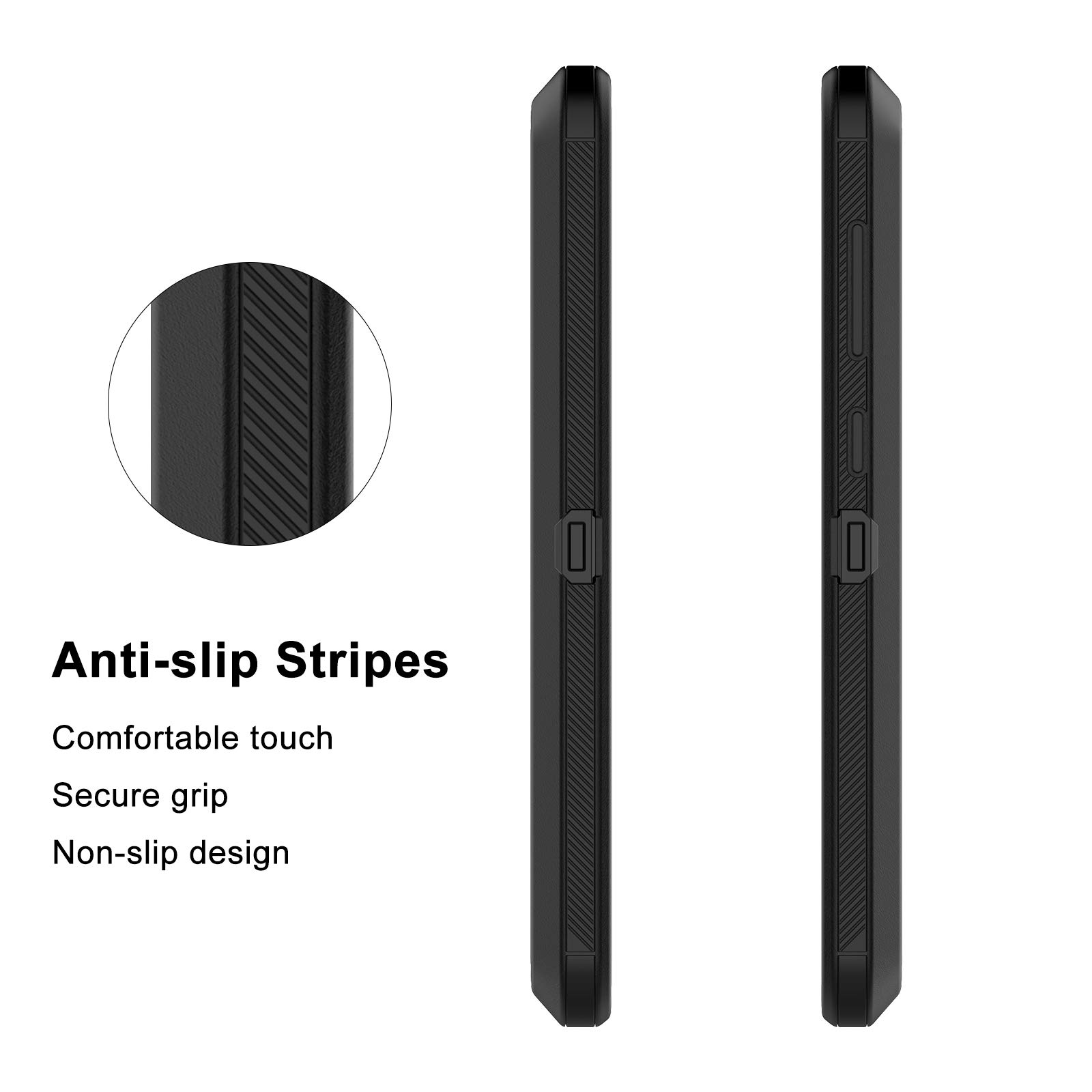 Shockproof Rugged Hybrid Case for Samsung Galaxy A20 A30 A30S A50 A50S - Heavy Duty Armor Hard Plastic with Shock Absorption Rubber Bumper Cover (Black) - Perfect for Outdoor Activities, Work & Daily Protection