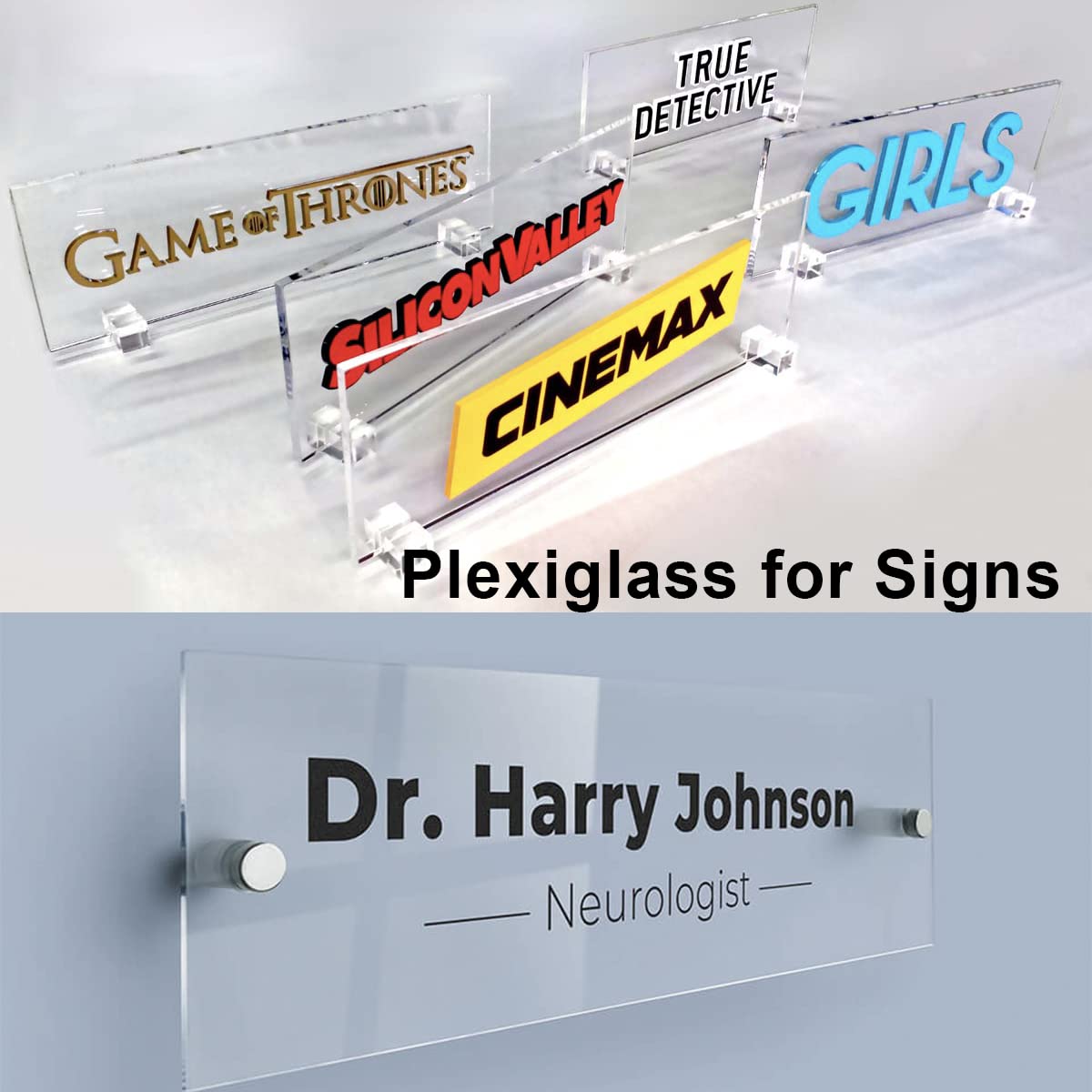 1/4 Inch Thick Clear Acrylic Sheets 24x24 Inch - 2 Pack Plexiglass Panels for DIY Displays, Signs, Craft Projects - Shatter-Resistant & UV Protected - Perfect for Home Decor, Office Partitions & Art Projects