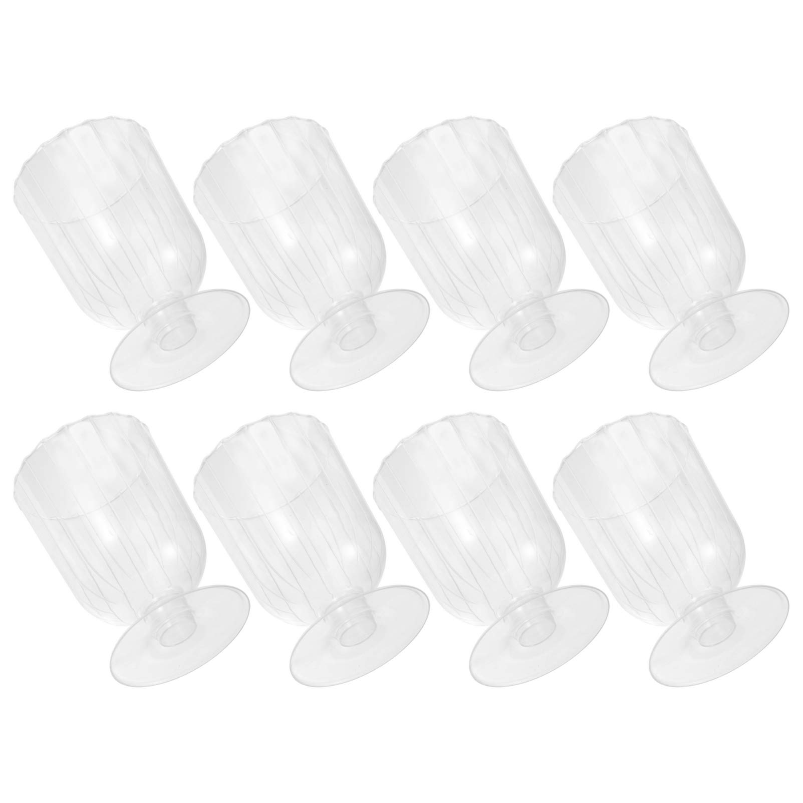 Bestoyard 20-Pack 240ml Disposable Plastic Wine Cups - Clear Wedding Party Glasses for Champagne, Cocktails, Ice Cream & Mousse Desserts | Ideal for Weddings, Events, Parties & Catering Services