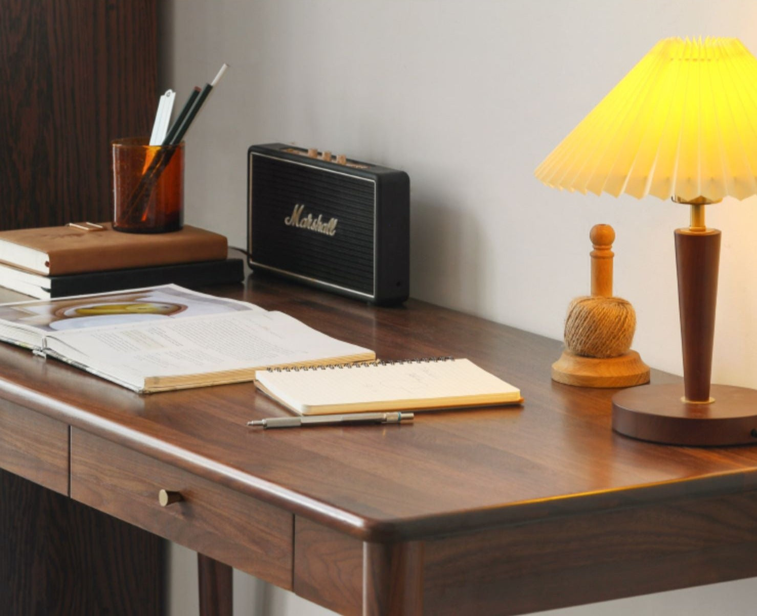 Premium Black Walnut Solid Wood Office Desk - Handcrafted Executive Workstation for Home & Business | Perfect for Remote Work, Study & Professional Workspaces