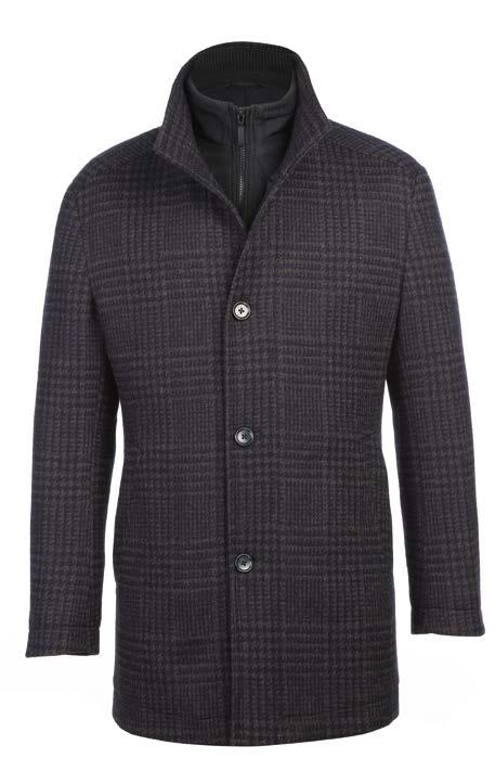 ALESSANDRO VITELLO Quilted Overcoat for Men - Winter Warm Long Coat with Stand Collar (Style 830-13) | Perfect for Business, Dating & Formal Occasions
