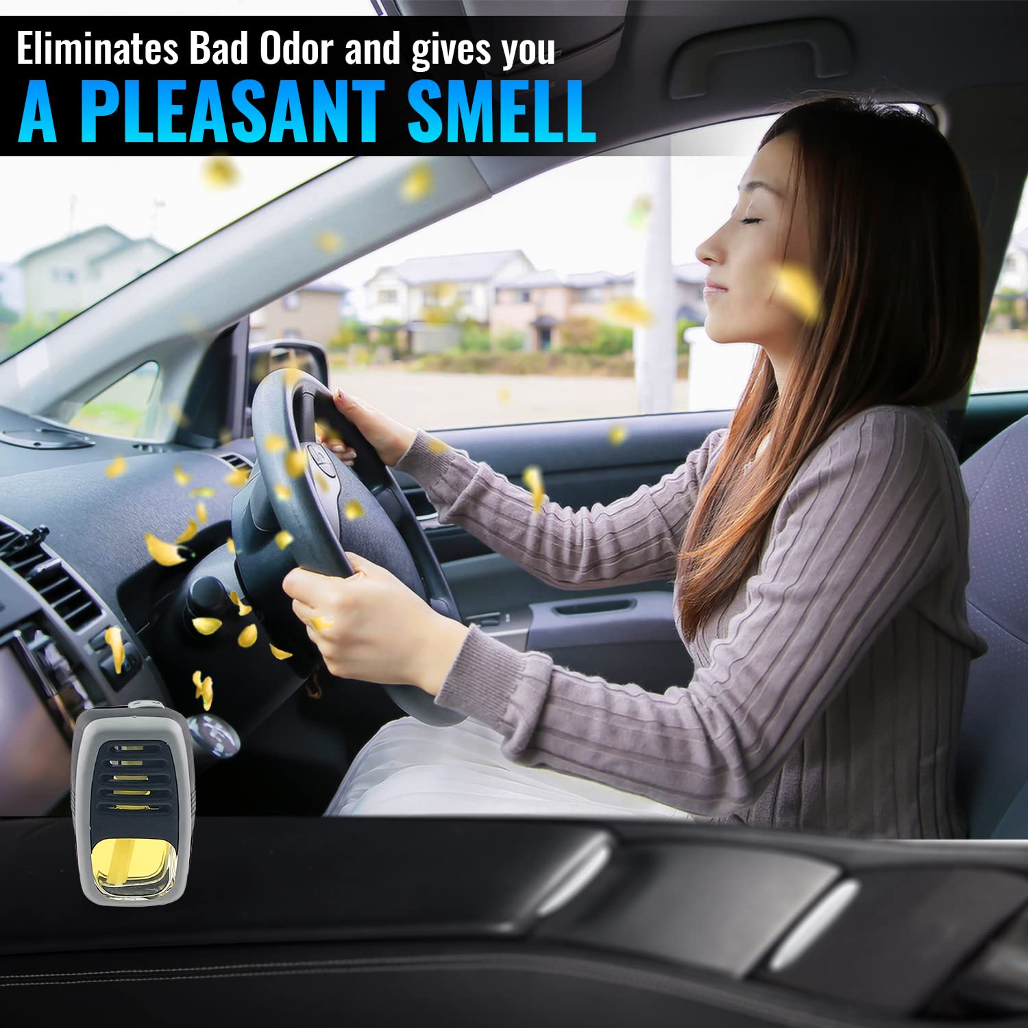 Premium Car Air Freshener & Odor Eliminator - Long Lasting Rose Scent | Nuvo Car Perfume Collection | Ideal for Cars, Trucks & Vehicles to Keep Fresh All Day