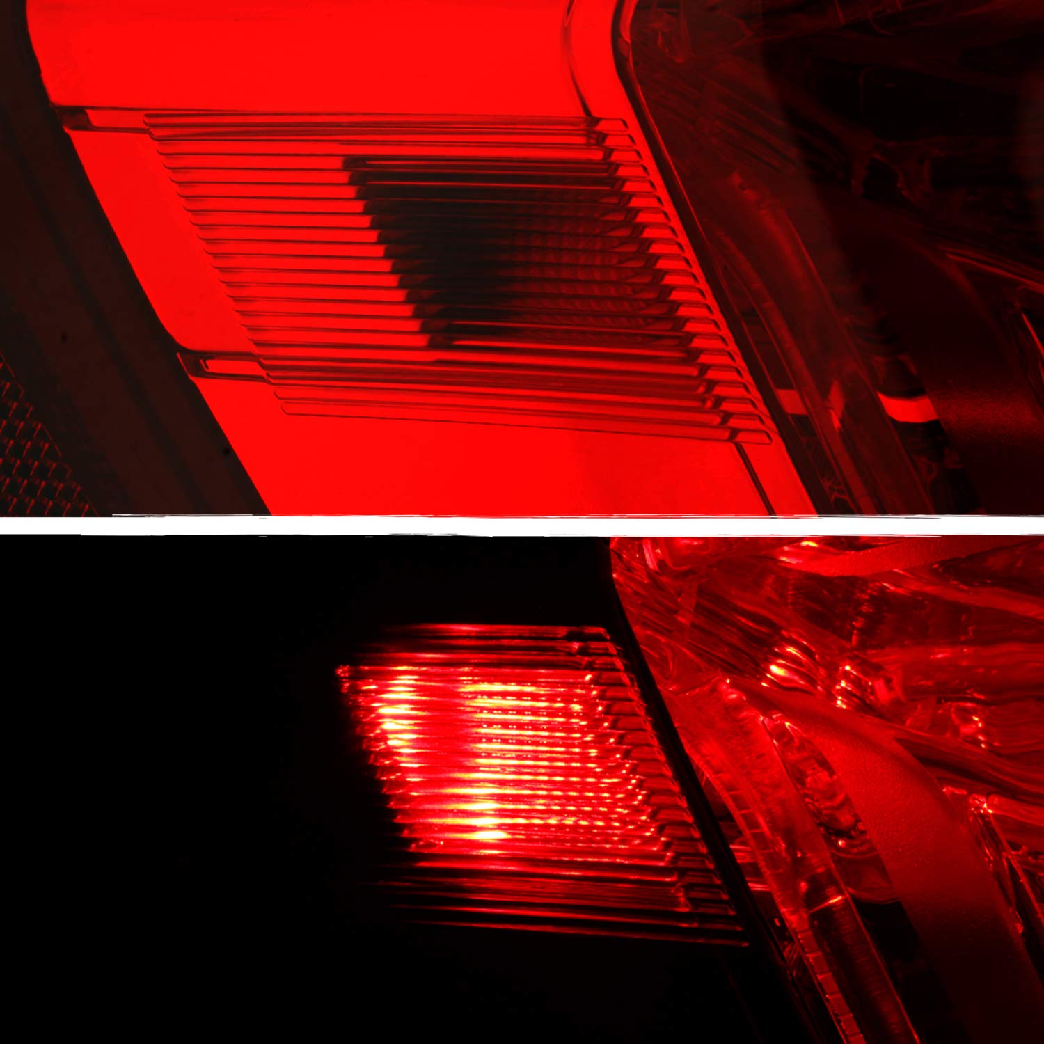 AKKON Red Smoked LED Tail Lights Pair for 2016-2021 Honda Civic Sedan - Left Driver & Right Passenger Side - US Built - Enhances Rear Visibility & Style for Night Driving & Car Shows