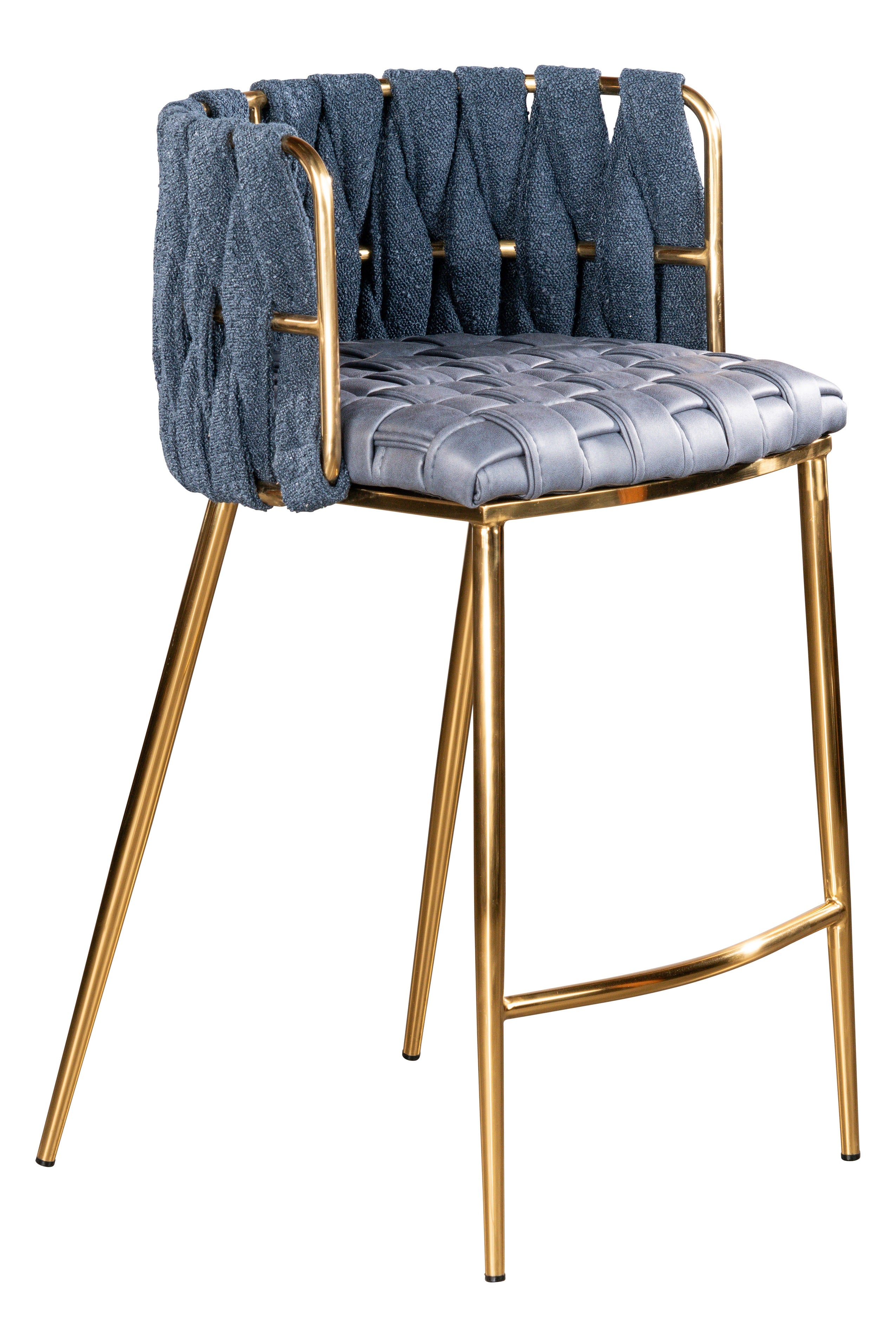 Milano Counter Chair in Blue - Modern Bar Stool for Kitchen Island, Breakfast Nook & Home Decor | Comfortable & Stylish Dining Seat