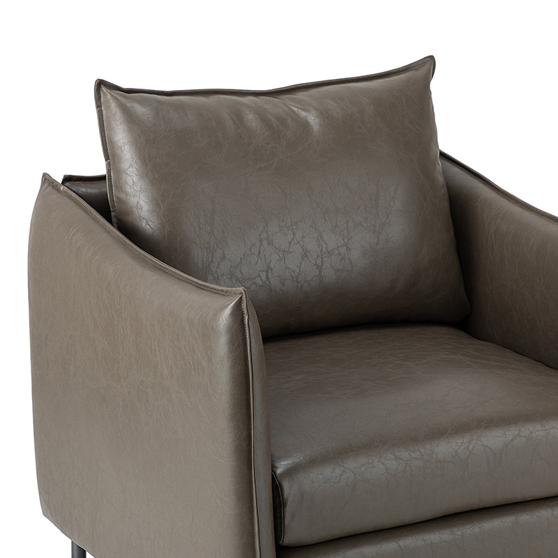 Felix Faux Leather Armchair - Modern PU Leather Accent Chair for Living Room, Office & Lounge - Comfortable Mid-Century Style Seating for Home Decor