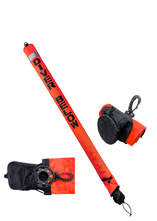 6ft Surface Marker Buoy (SMB) Dive Safety Kit - All-in-One Scuba Diving Equipment for Emergency Signaling & Underwater Navigation - Perfect for Open Water, Cave Diving & Spearfishing Adventures