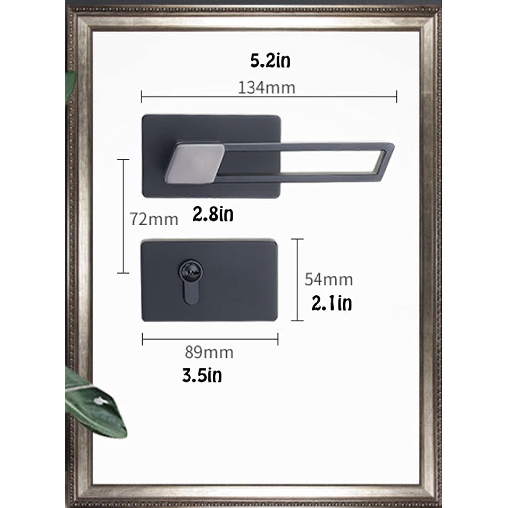 **Magnetic Silent Door Knob Lever Lock with Key - Black Finish for Bathroom, Bedroom, Study & Kitchen - Noise-Reducing Handle for Privacy & Quiet Spaces**