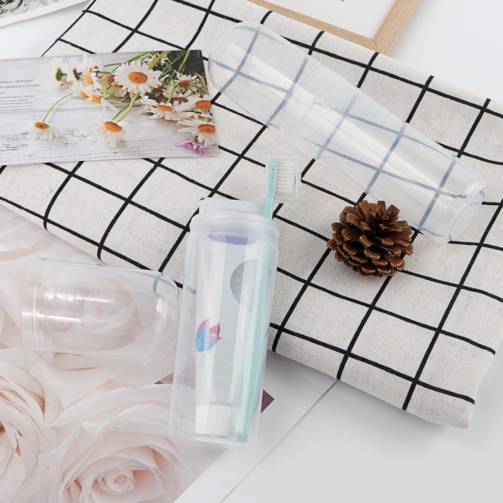 Yeeco Clear Toothbrush Travel Case - 2 Pack Plastic Toothbrush Holder for Travel (7.9